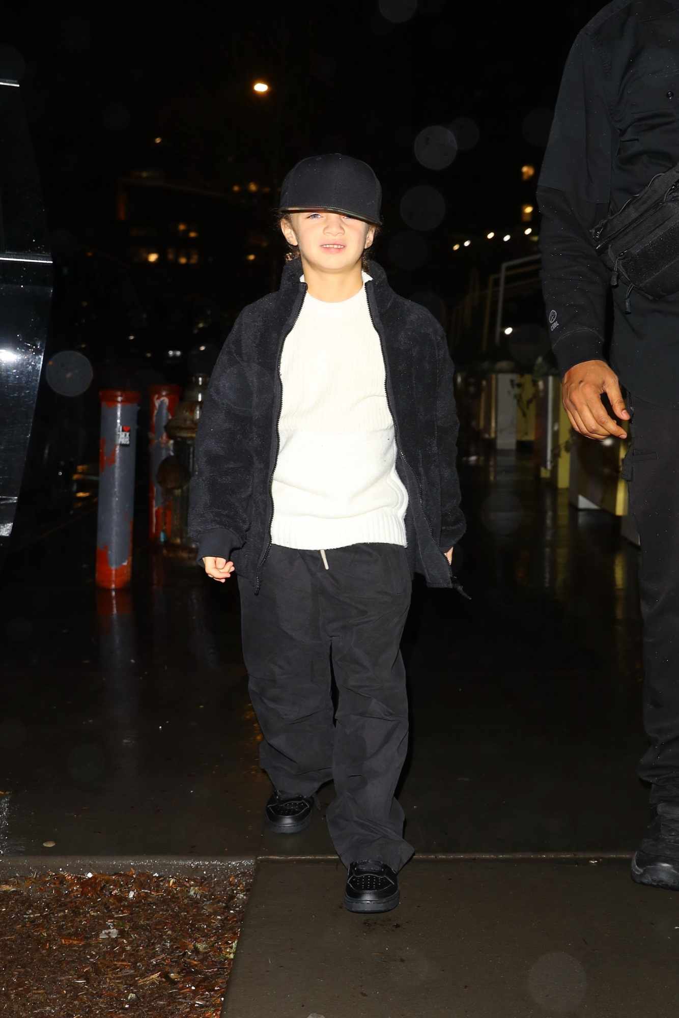 Drake & son Adonis dine out in New York in January 2024