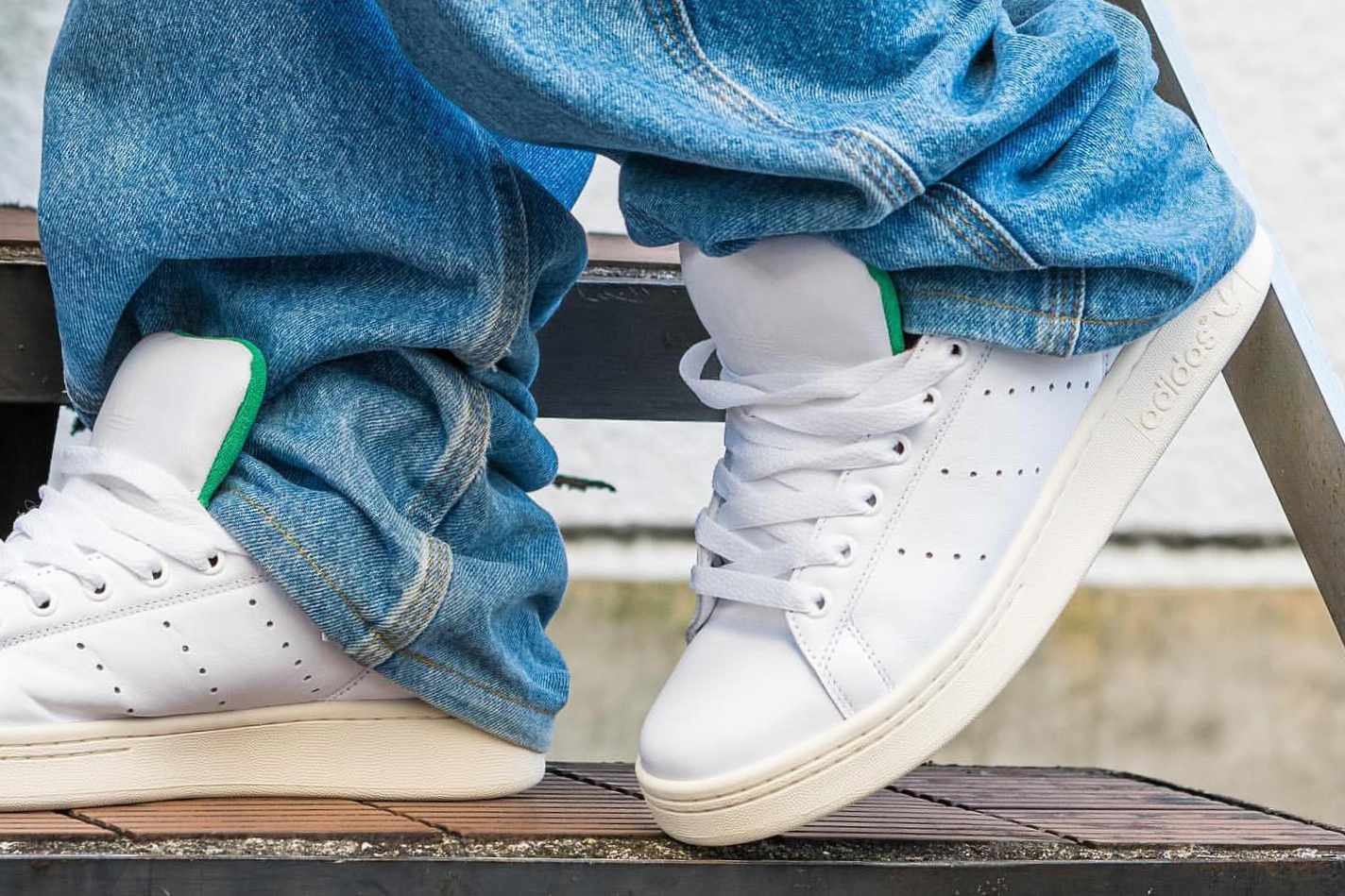 adidas Stan Smith XLG white sneaker with an oversized tongue