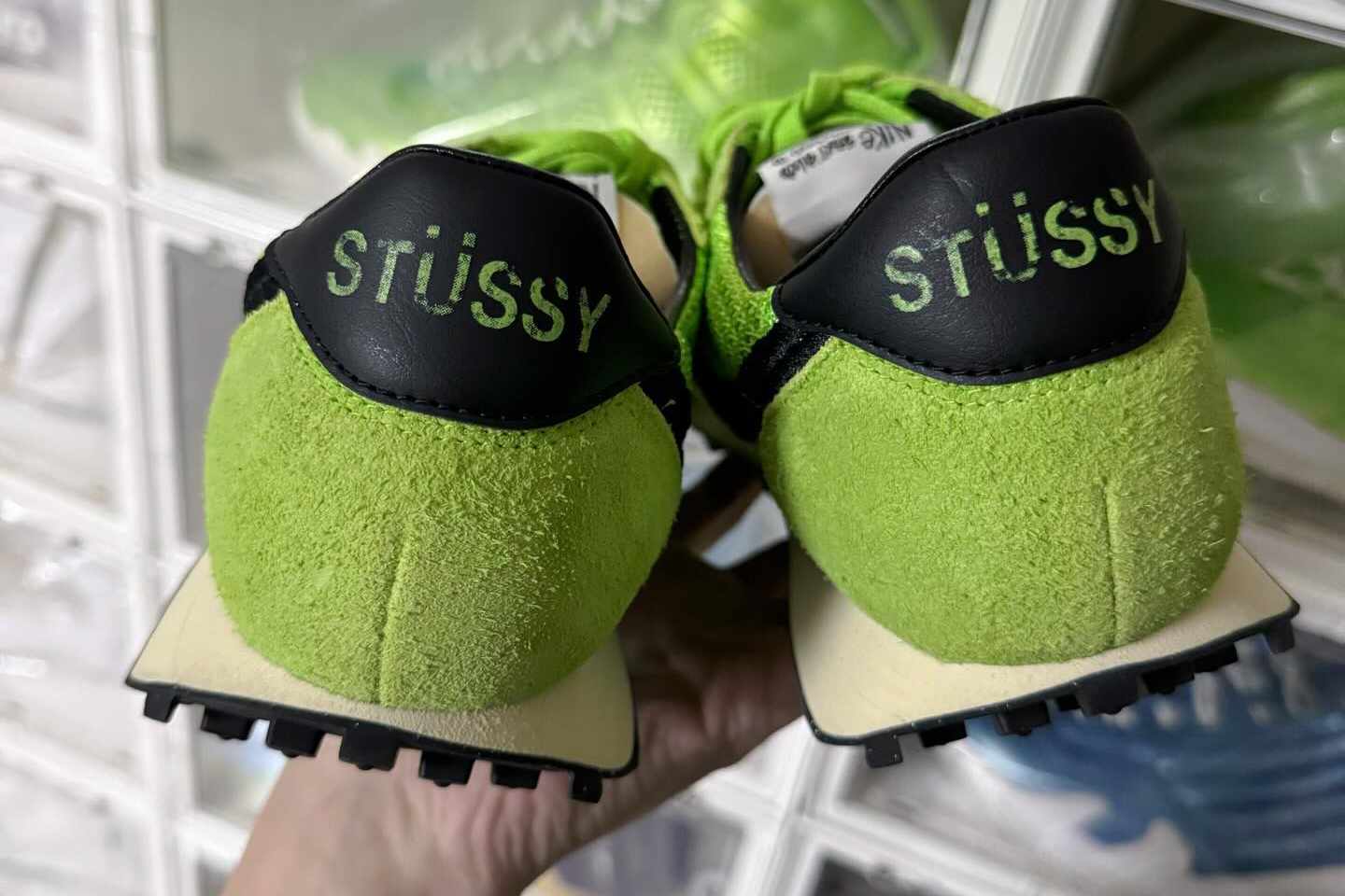Stussy & Nike's yellow mesh waffle running shoe