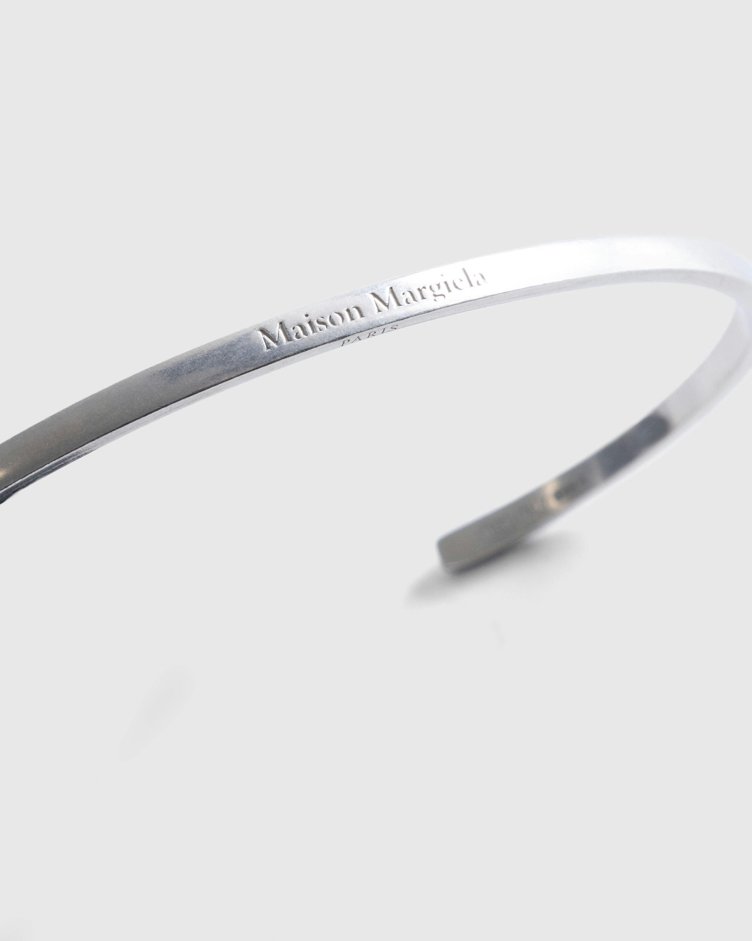 Maison Margiela - Logo Bangle Bracelet Palladio Burattato - Accessories - Silver - Image 4