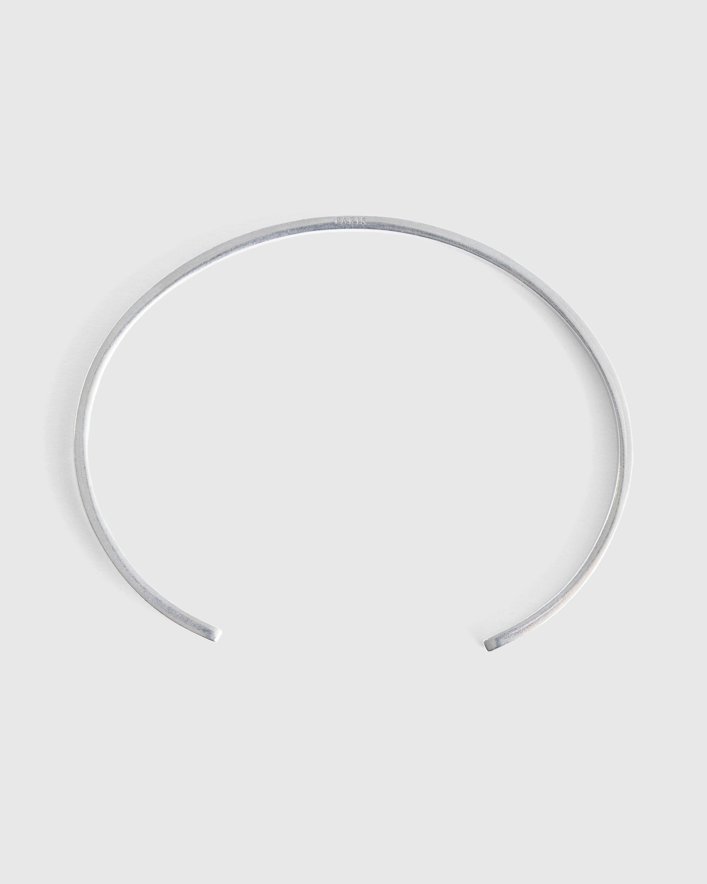 Maison Margiela - Logo Bangle Bracelet Palladio Burattato - Accessories - Silver - Image 5