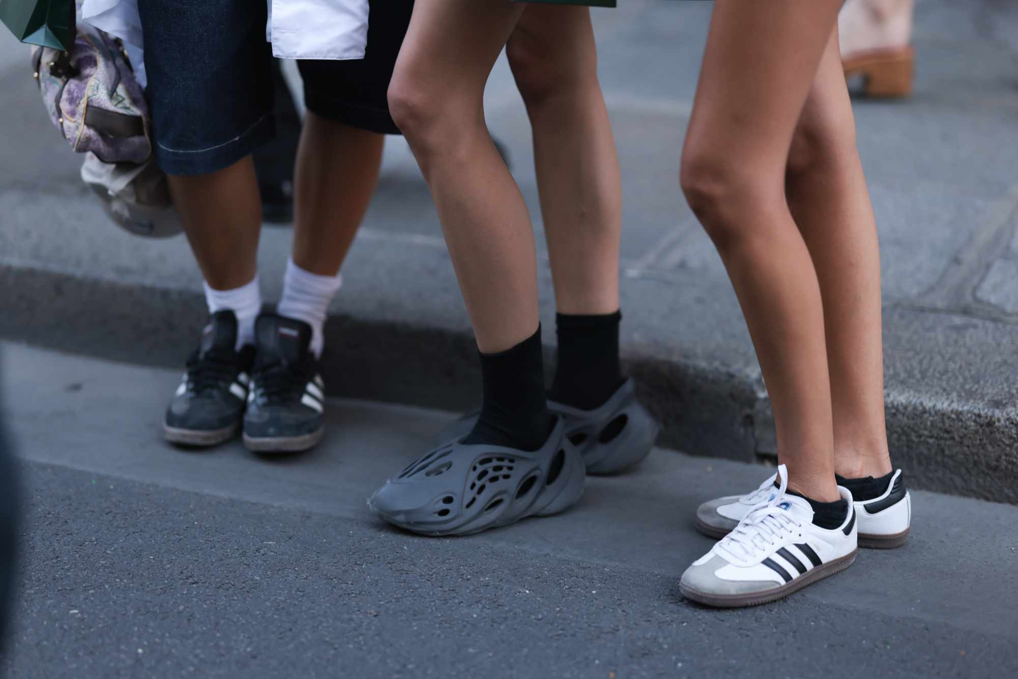adidas YEEZY Foam Runner sneakers seen on-feet in grey