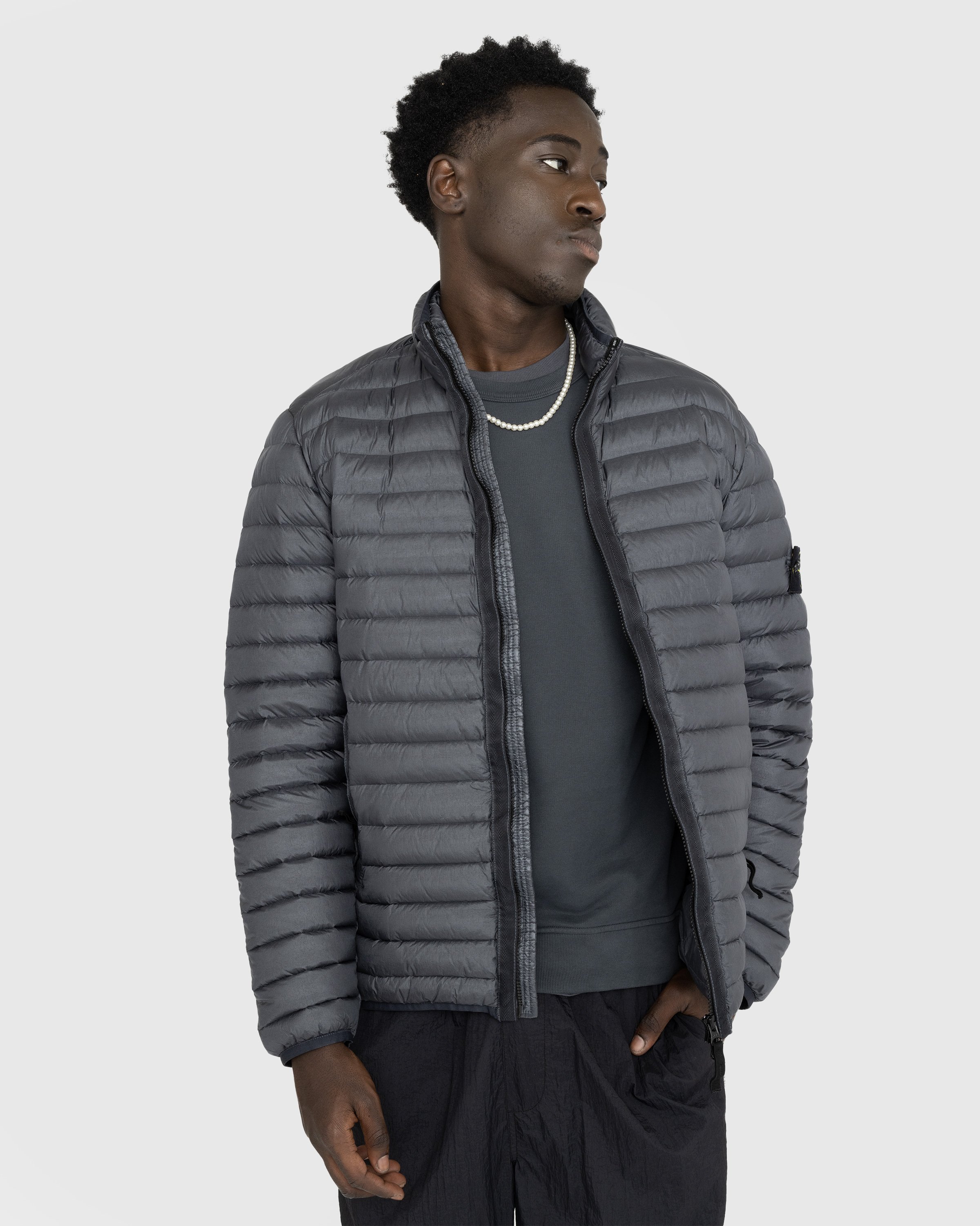 Stone Island - Packable Recycled Nylon Down Jacket Lead Grey - Clothing - Grey - Image 2