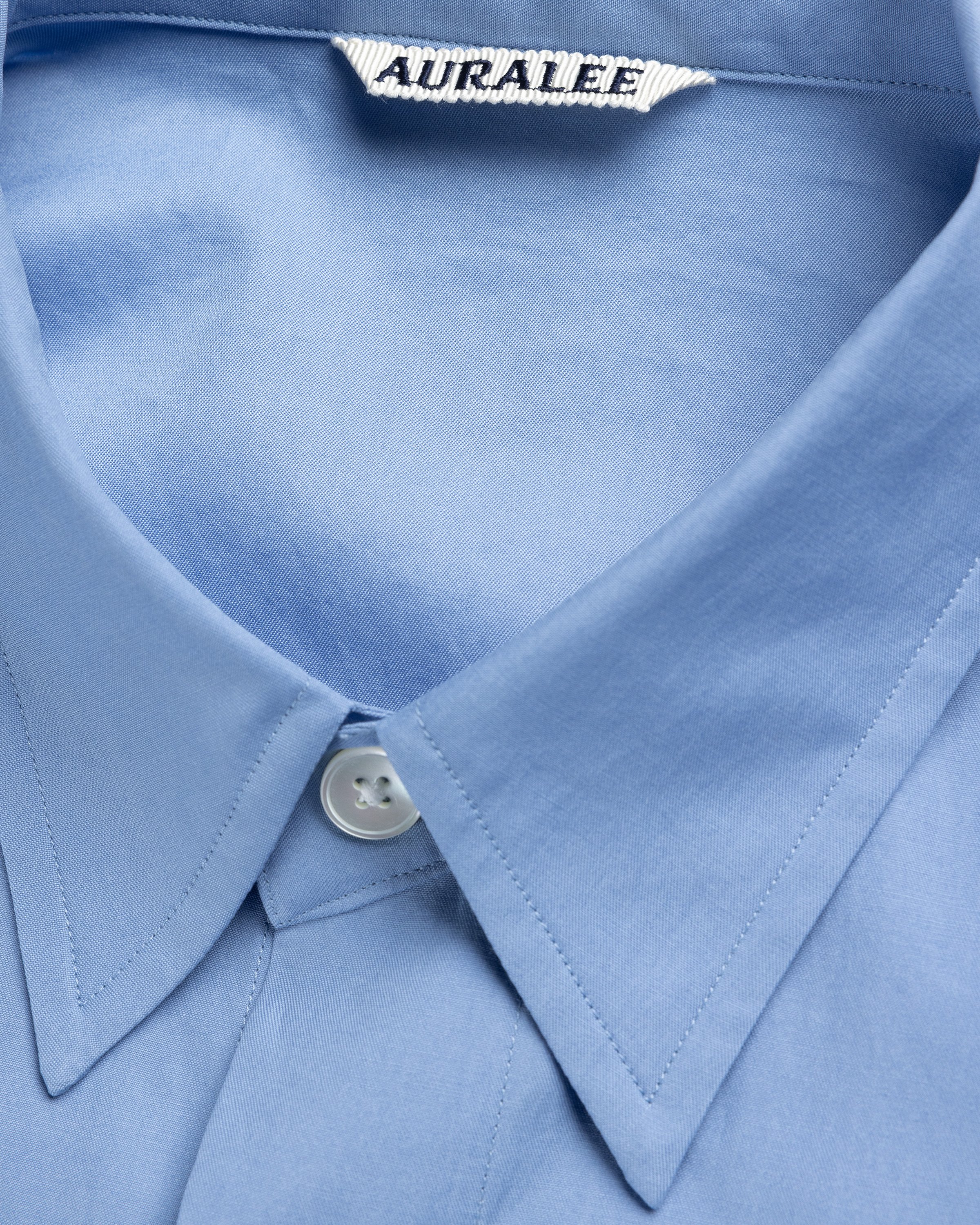 Auralee - Washed Finks Twill Big Shirt Blue - Clothing - Blue - Image 6