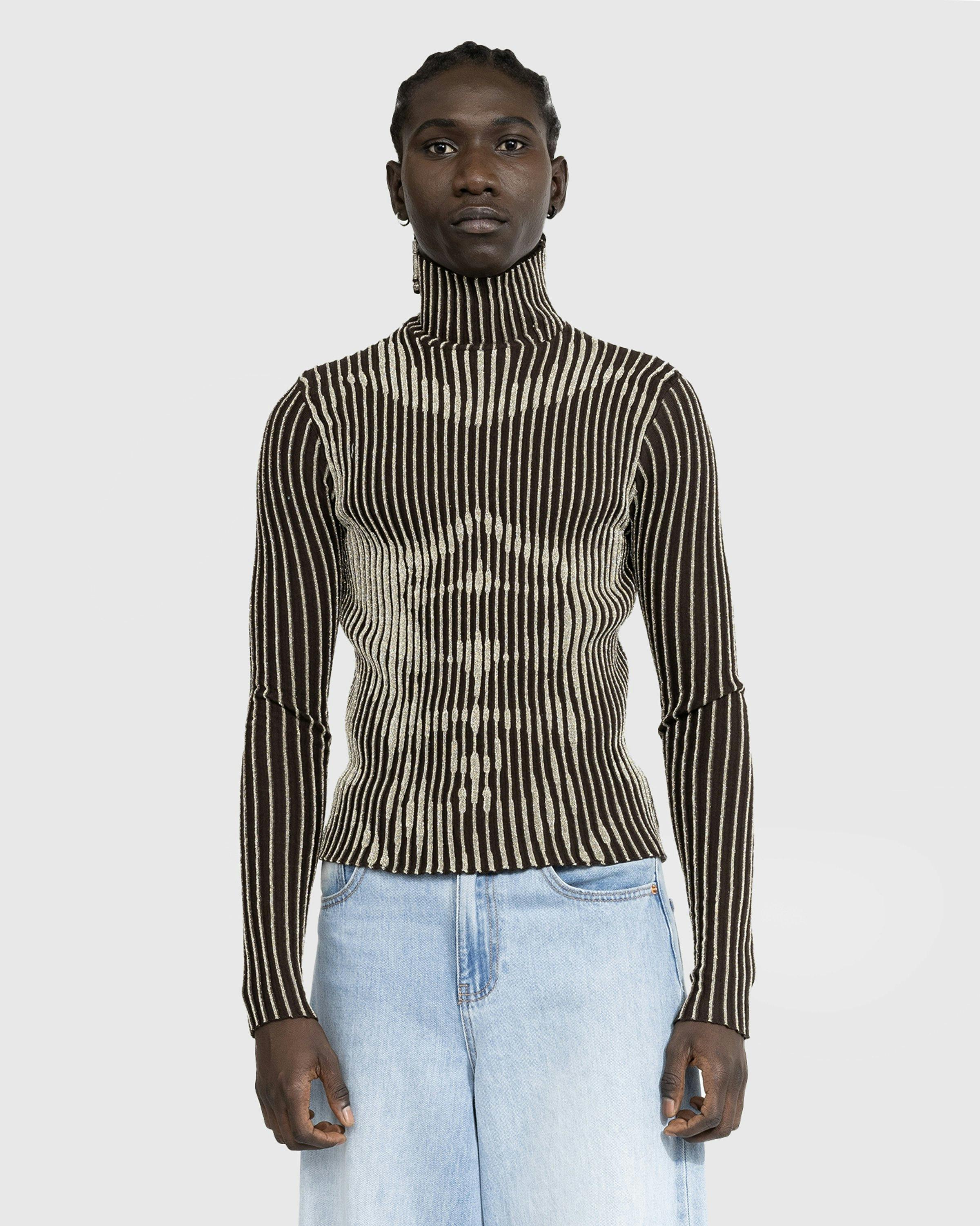 Jean Paul Gaultier – Trompe L'oeil Lurex Long-Sleeve Brown Jean Paul Gaultier – Trompe L'oeil Lurex Long-Sleeve Brown