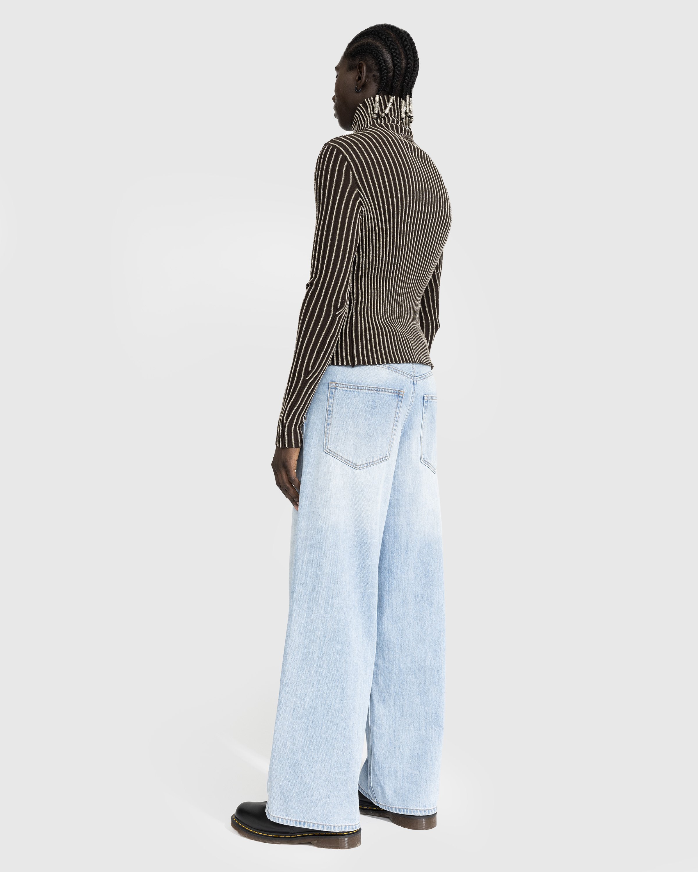 Jean Paul Gaultier - Trompe L'oeil Lurex Long-Sleeve Brown/Silver - Clothing - Brown - Image 3