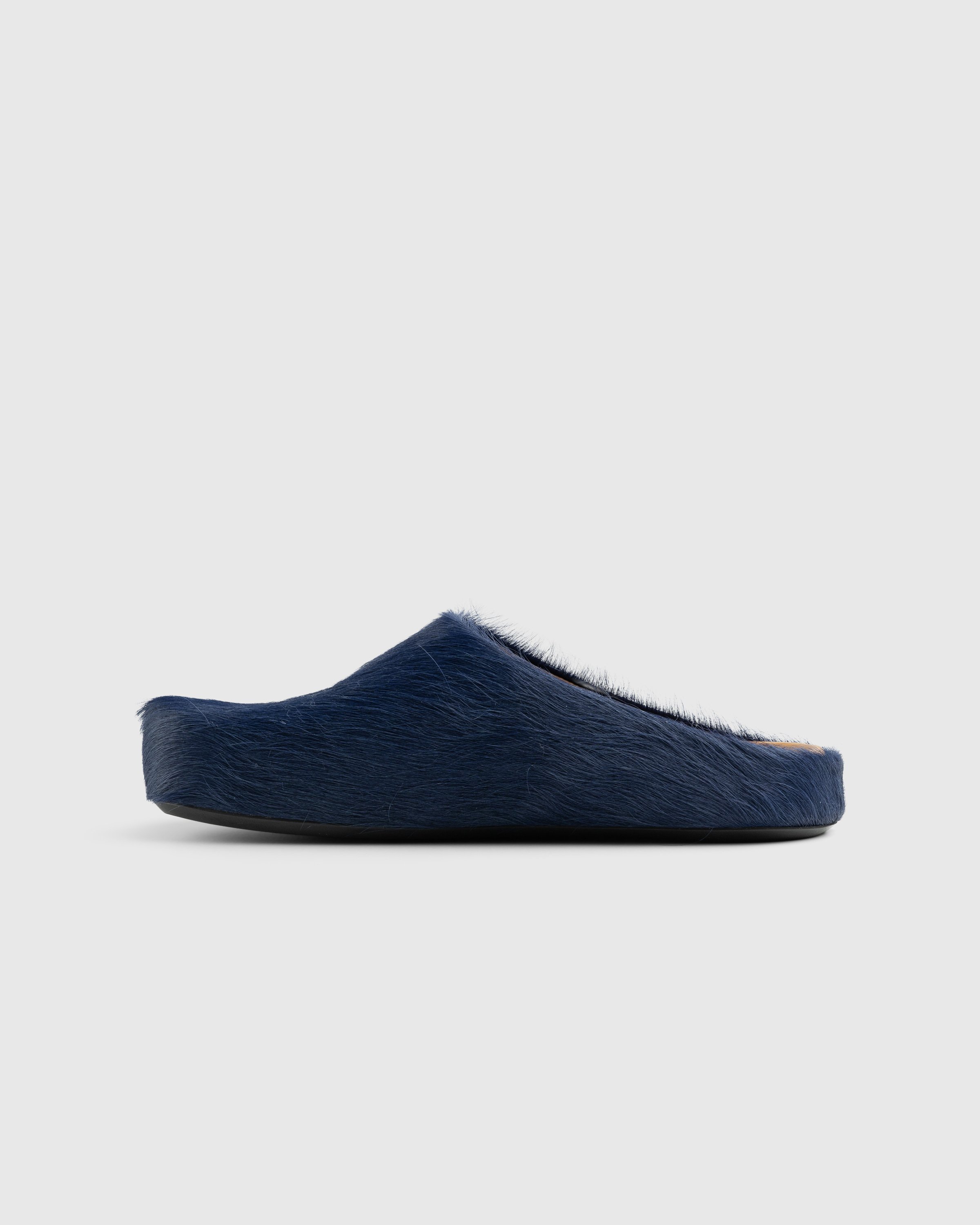 Marni - Long Hair Calfskin Mule Sabot Blue - Footwear - Multi - Image 2