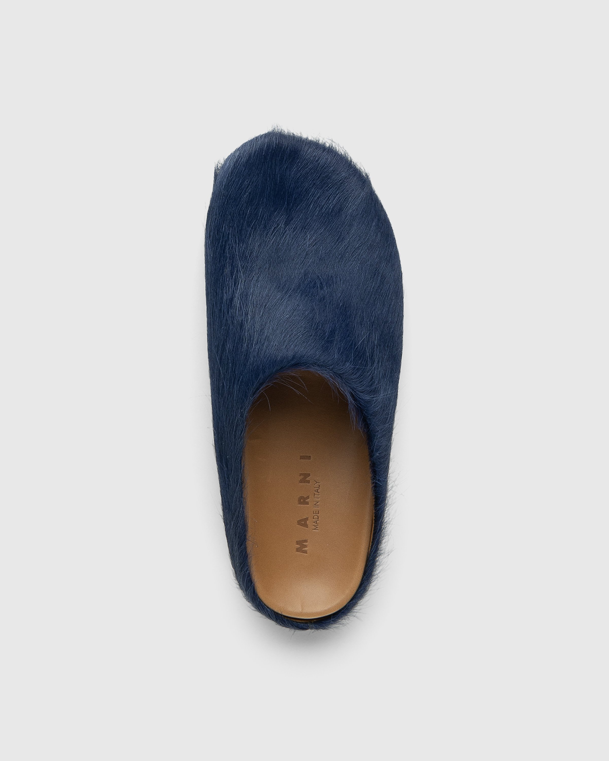 Marni - Long Hair Calfskin Mule Sabot Blue - Footwear - Multi - Image 5