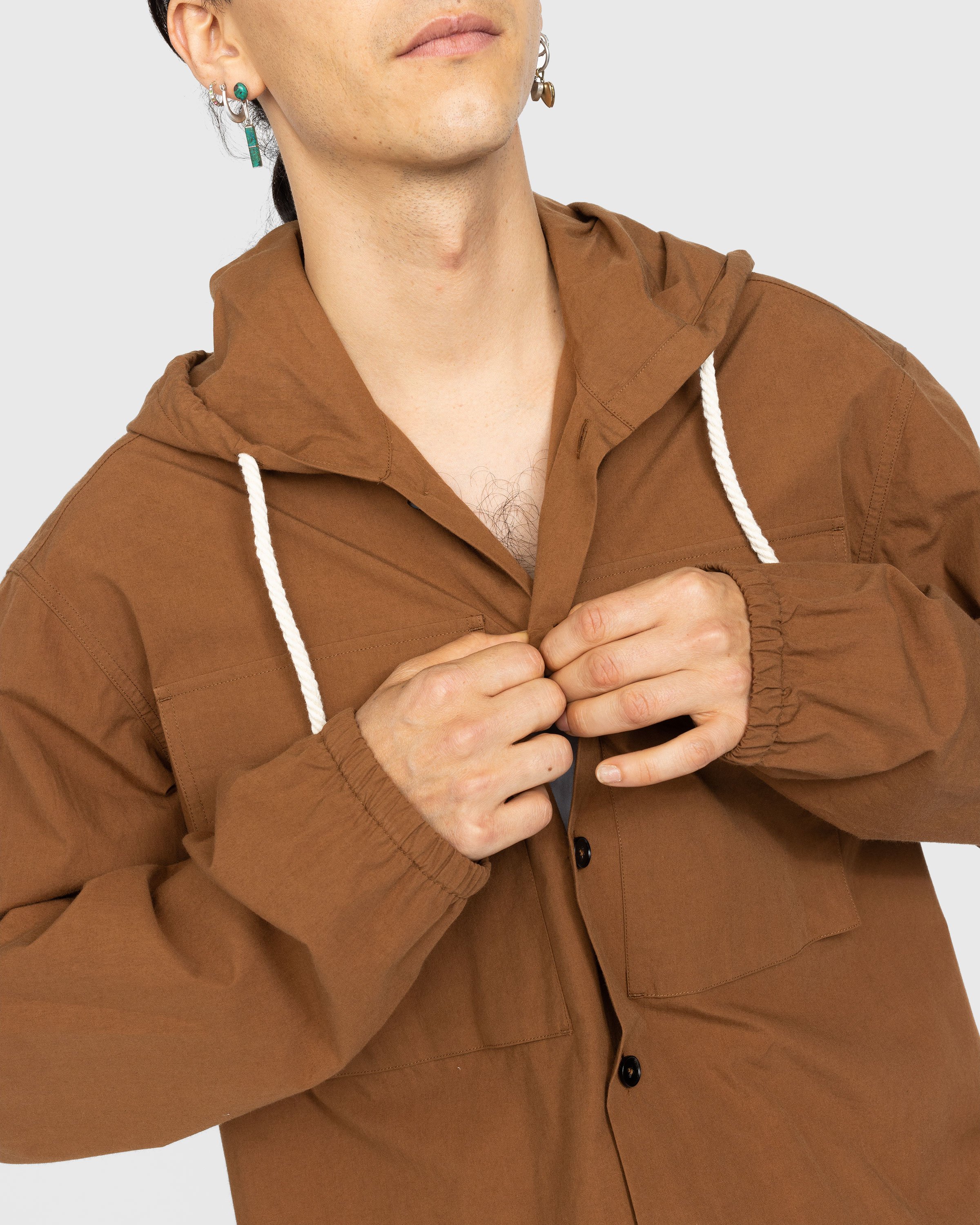 Jil Sander - Hooded Cotton Overshirt Tobacco - Clothing - Brown - Image 4
