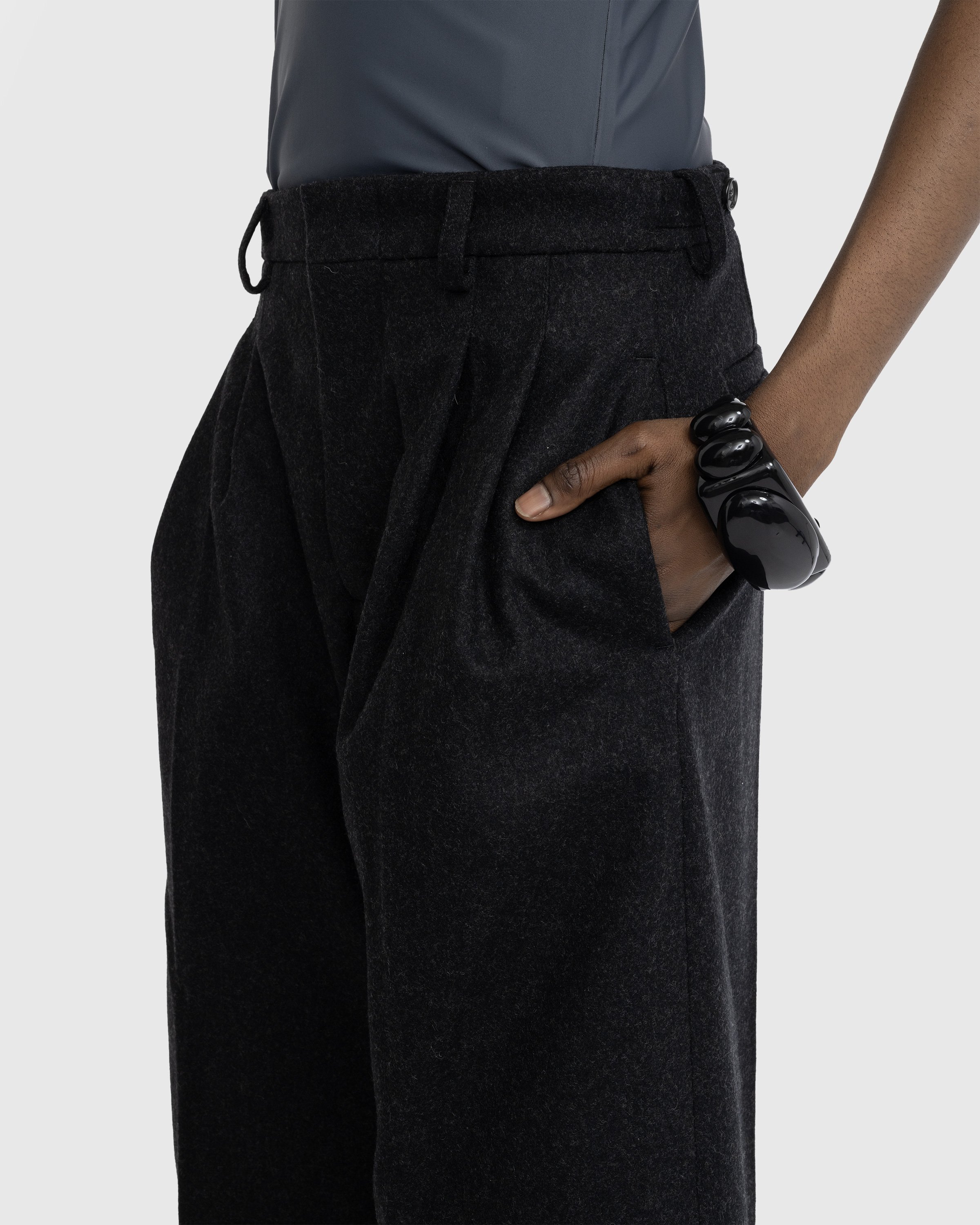 Jean Paul Gaultier - Felted Wool Suit Pants Dark Grey - Clothing - Grey - Image 5