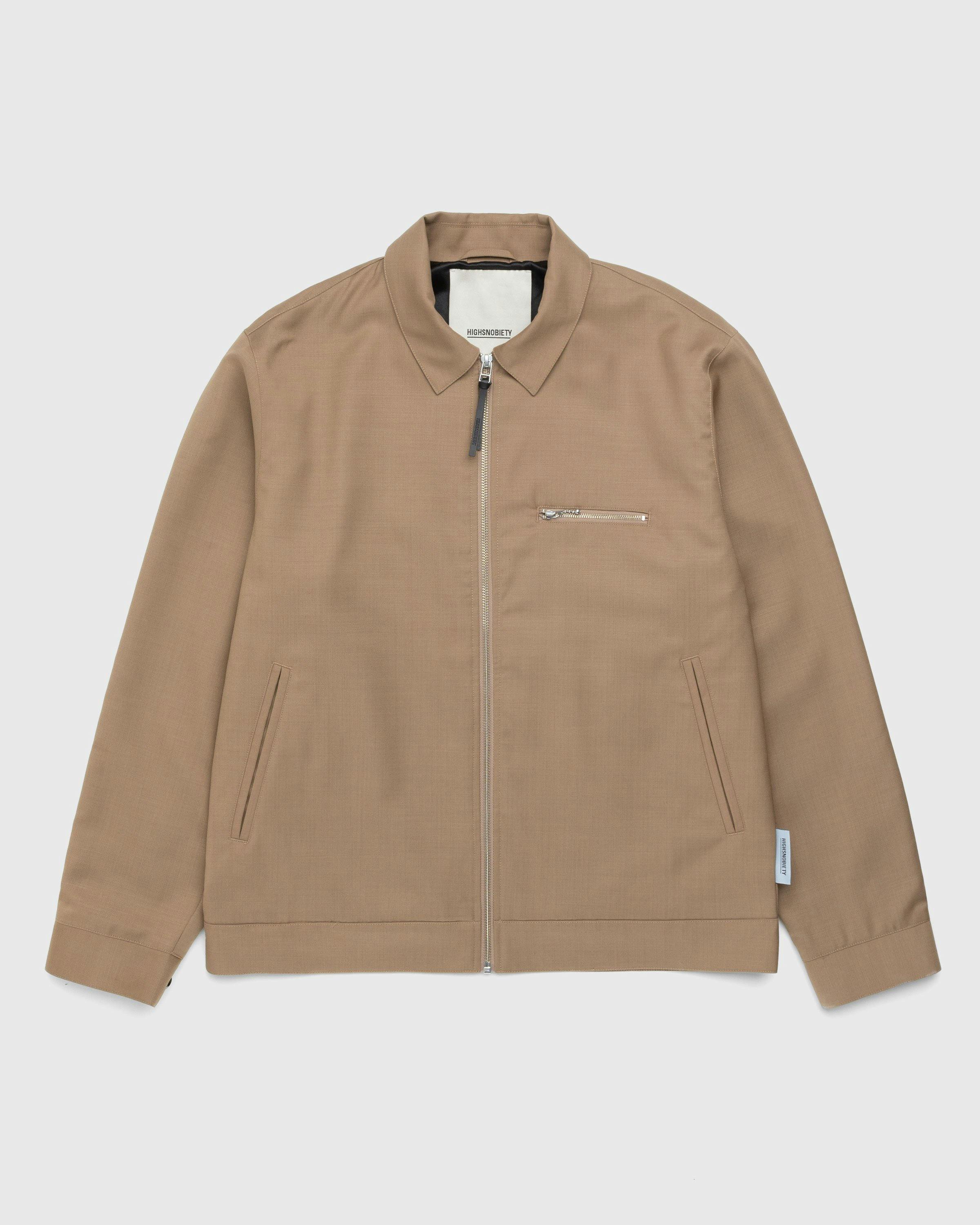 Highsnobiety - Tropical Wool Zip Jacket Sand - Clothing - Beige - Image 1