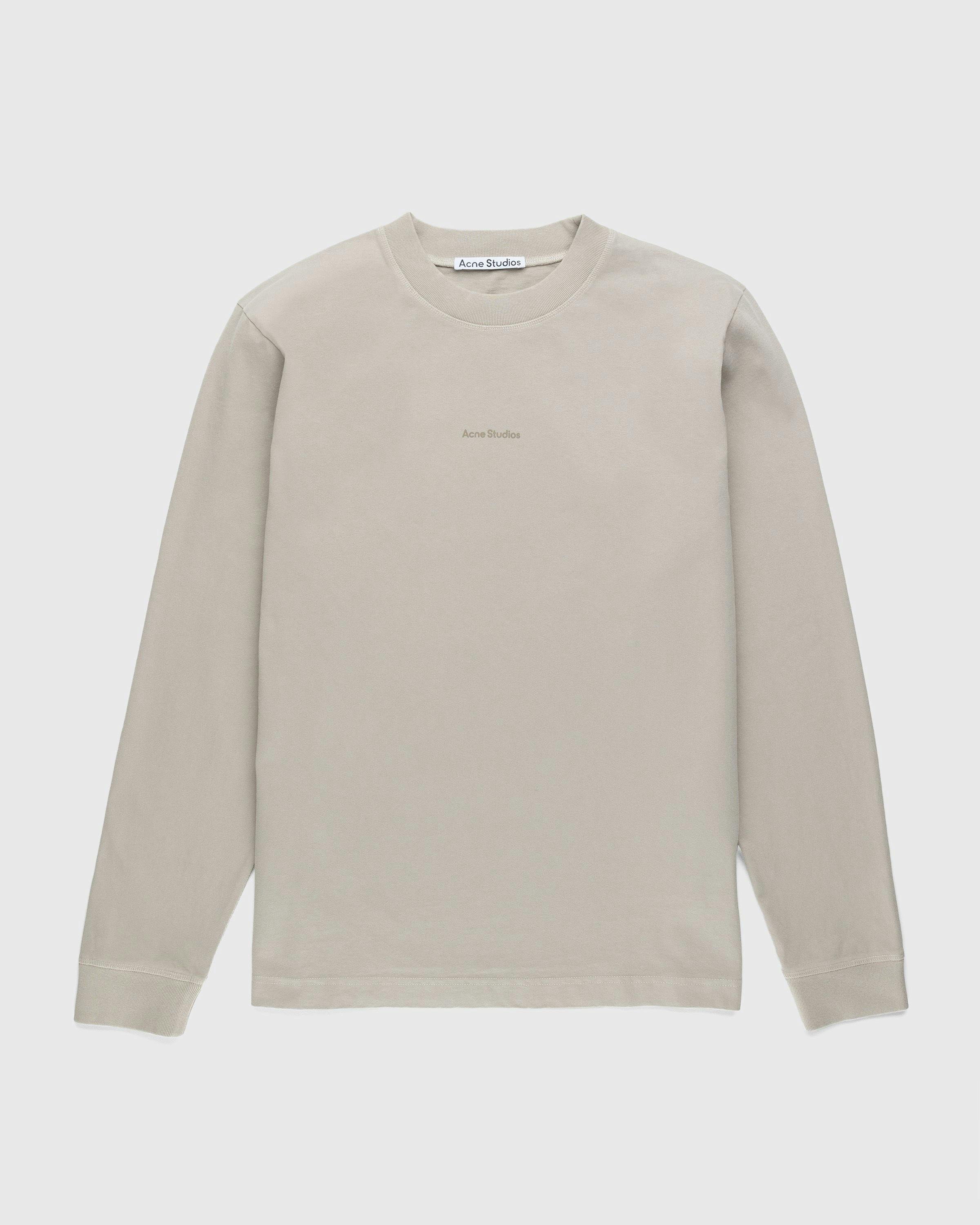 Acne Studios - Organic Cotton Logo Longsleeve Oyster Grey - Clothing - Beige - Image 1