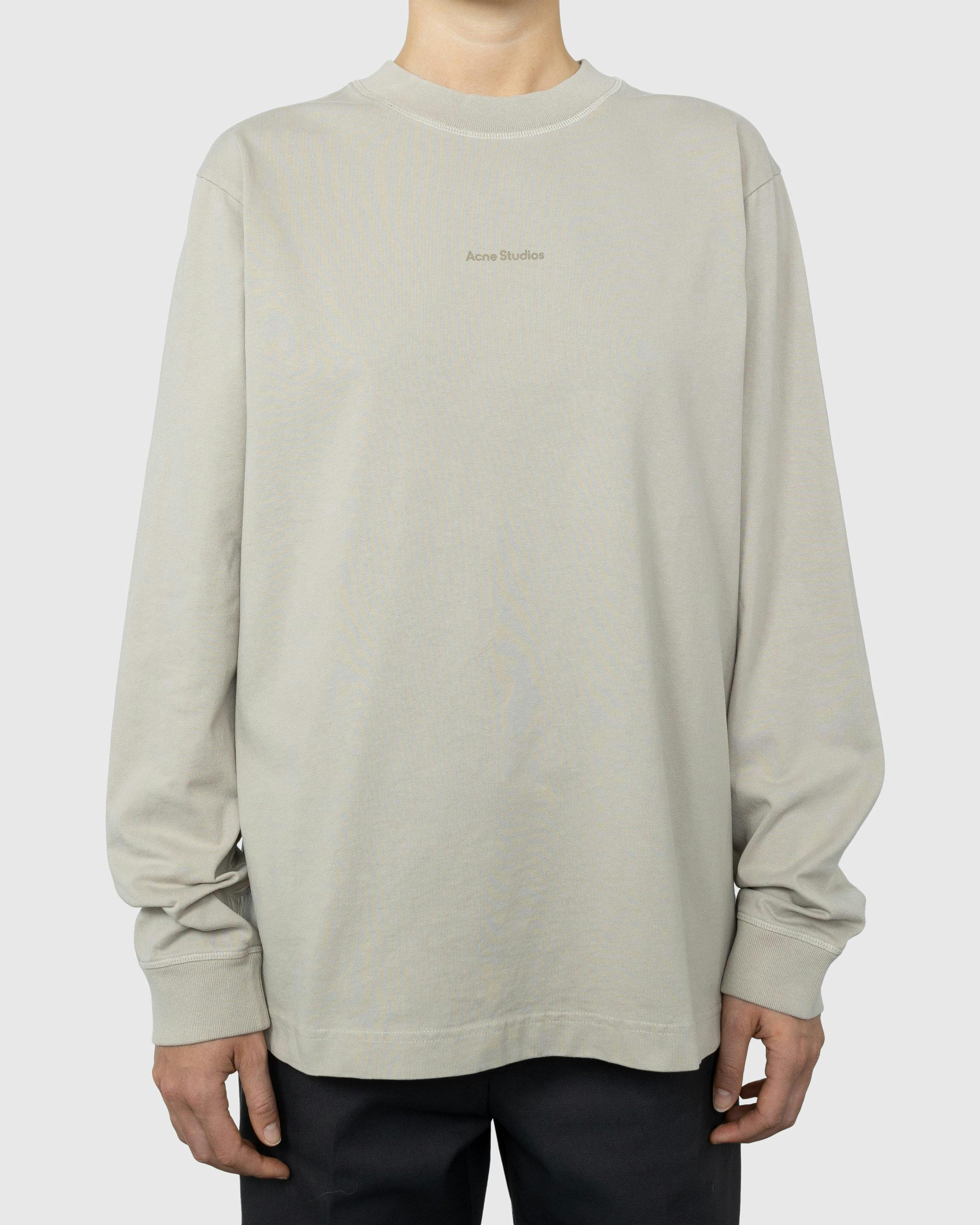 Acne Studios - Organic Cotton Logo Longsleeve Oyster Grey - Clothing - Beige - Image 2