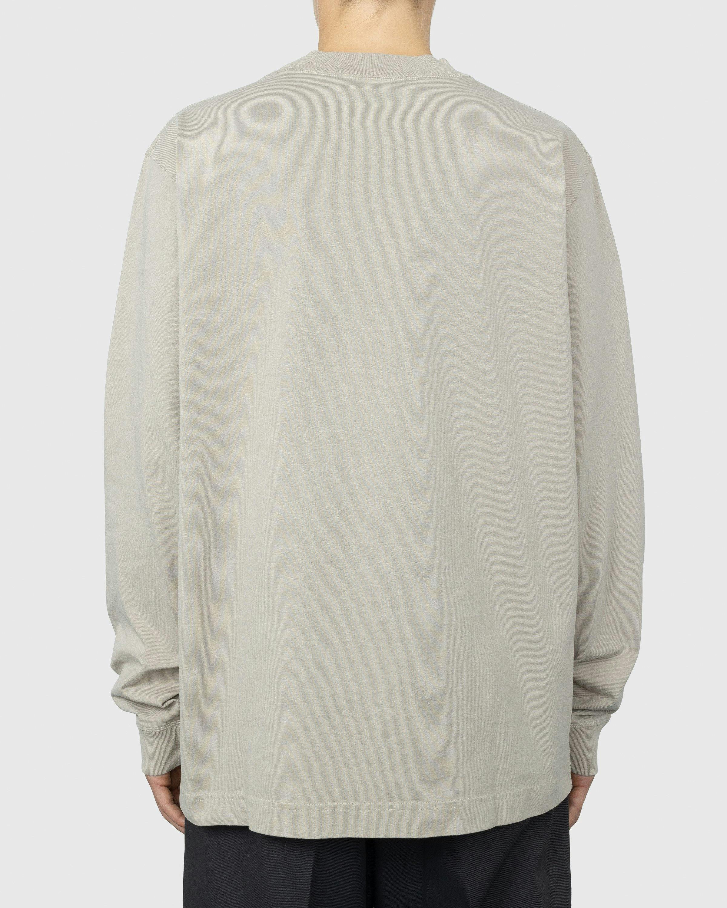 Acne Studios - Organic Cotton Logo Longsleeve Oyster Grey - Clothing - Beige - Image 4