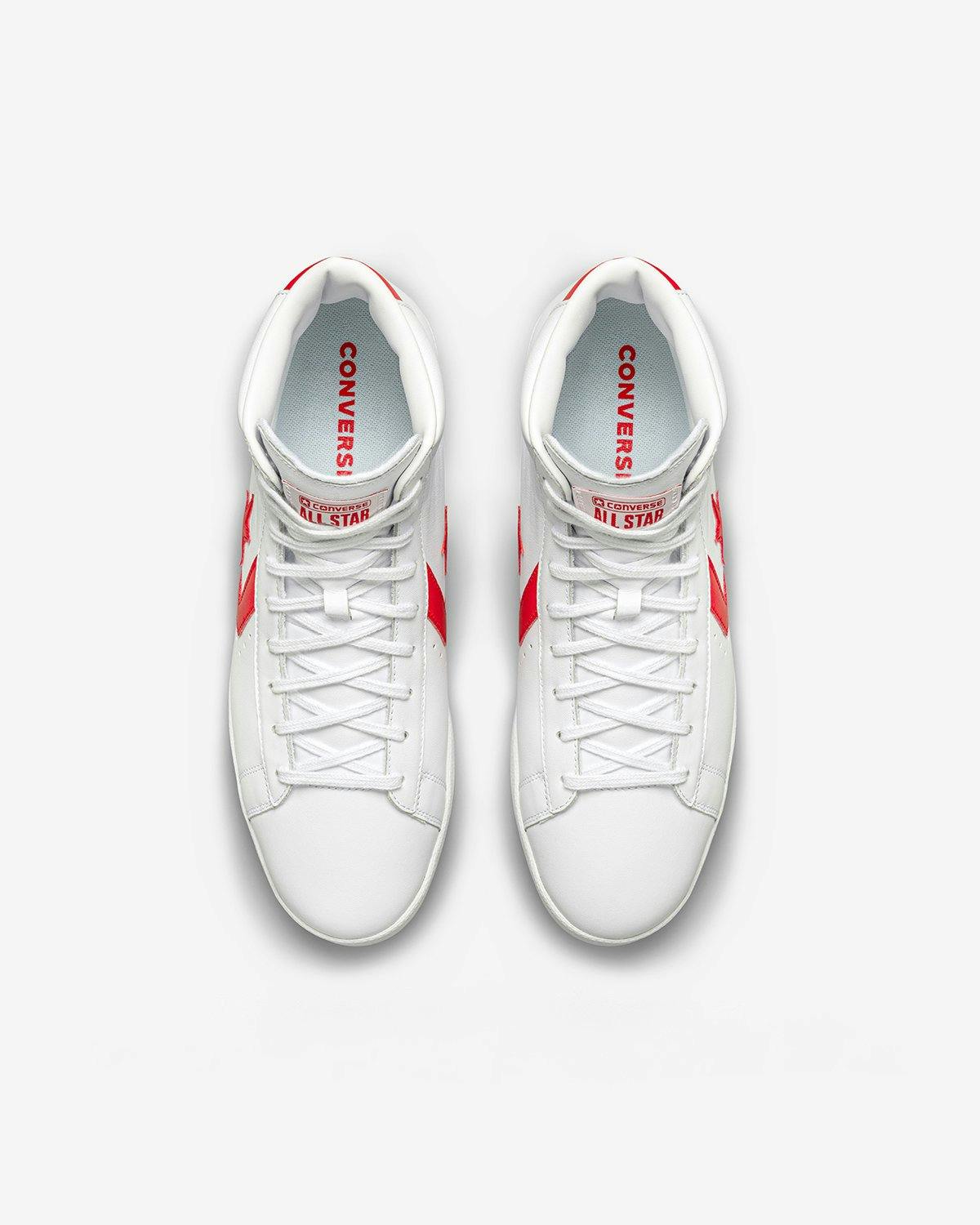 Converse - Pro Leather Mid White/University Red - Footwear - White - Image 4