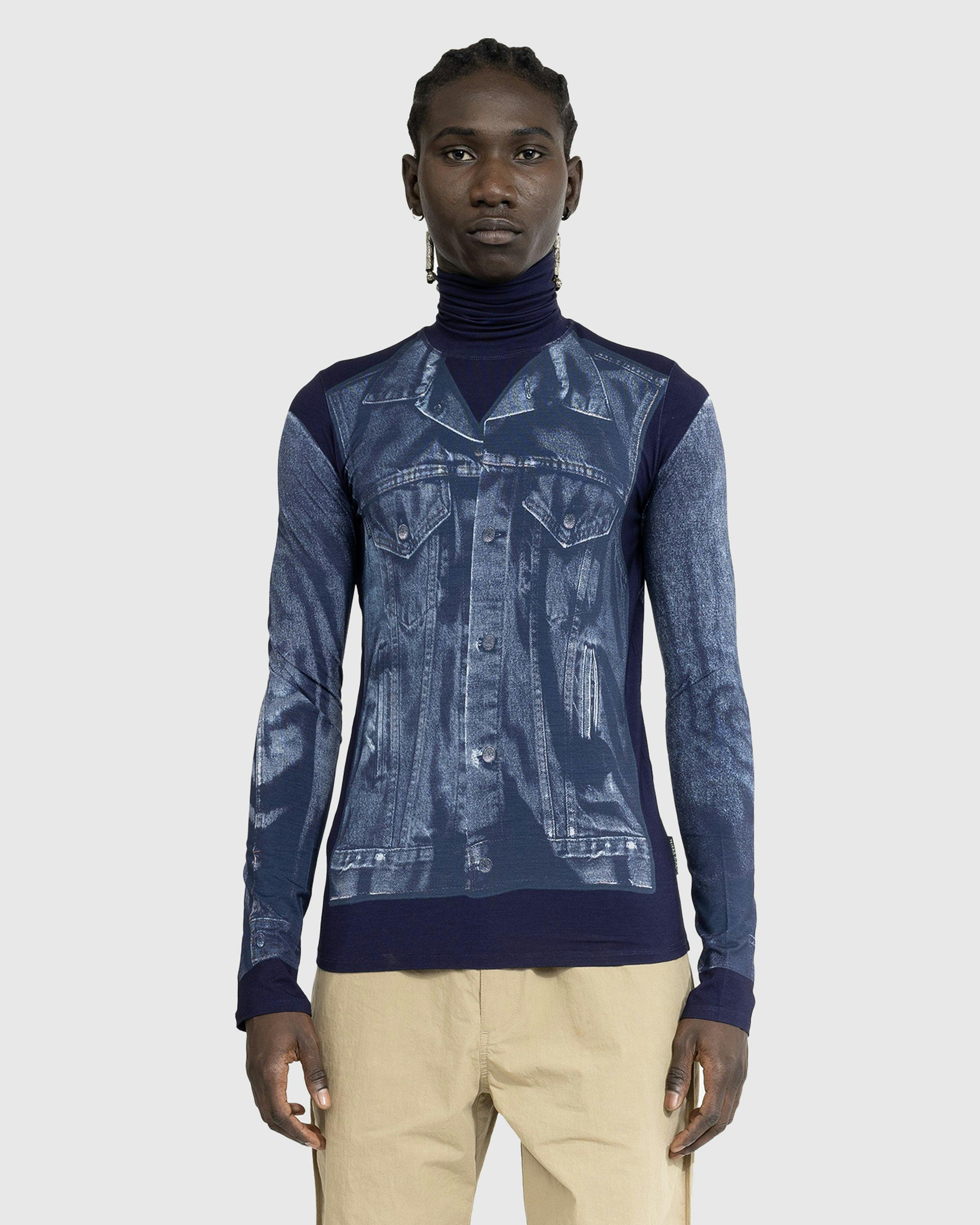 Jean Paul Gaultier - Denim Trompe L'oeil Long-Sleeve Navy/Blue - Clothing - Blue - Image 2