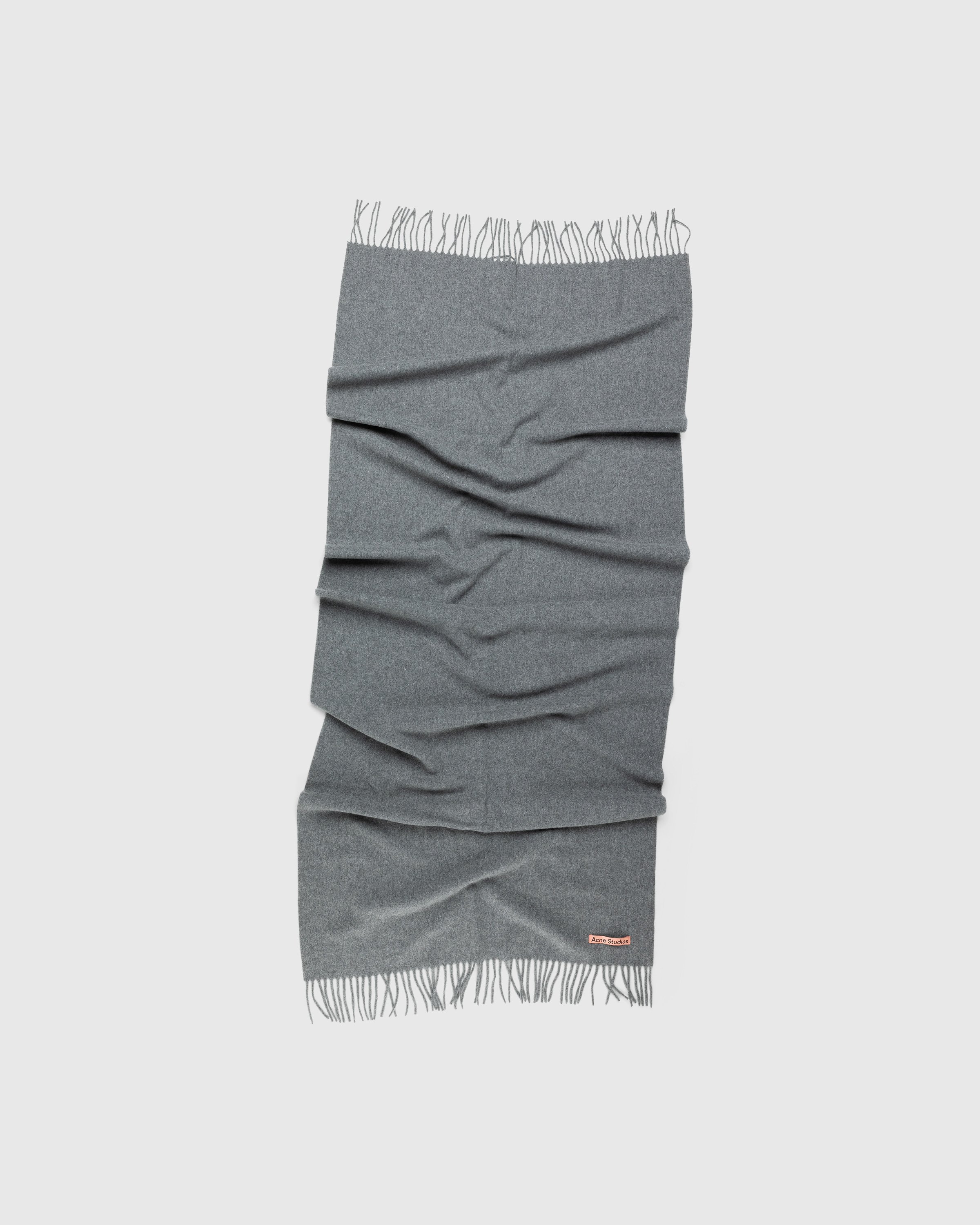 Acne Studios - Wool Fringe Scarf Oversized Grey Melange - Accessories - Grey - Image 1