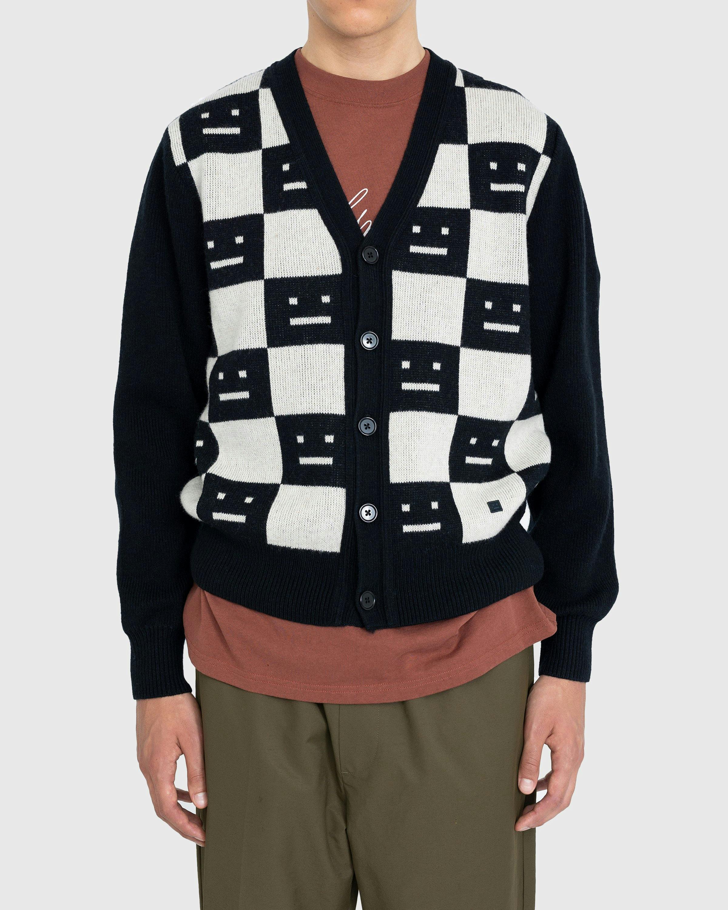 Acne Studios - Knit Wool Cardigan Black/Oatmeal Melange - Clothing - Black - Image 2