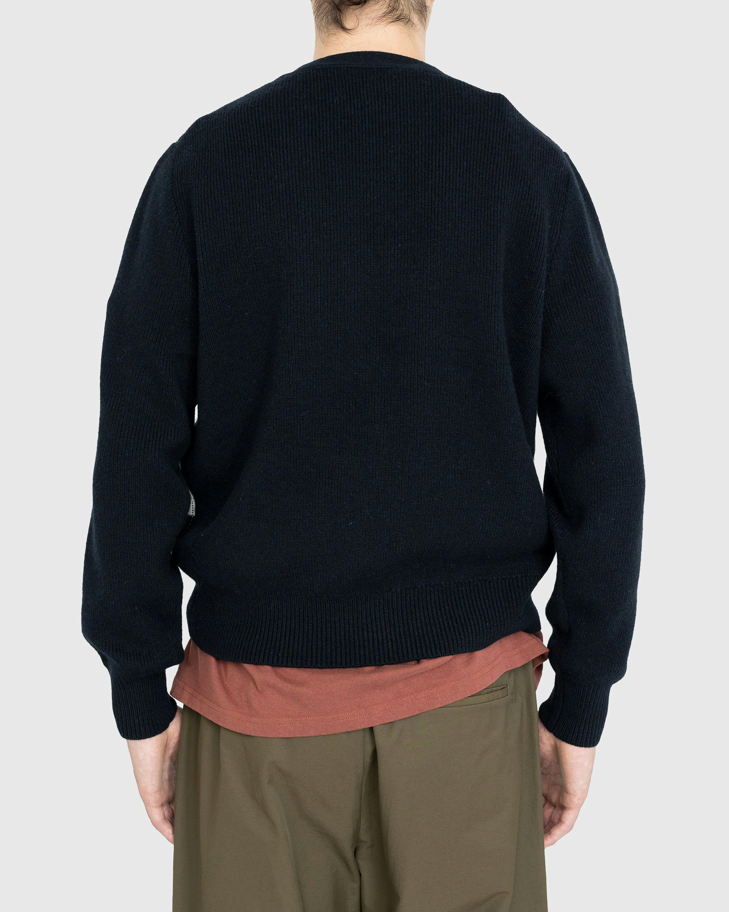 Acne Studios - Knit Wool Cardigan Black/Oatmeal Melange - Clothing - Black - Image 4