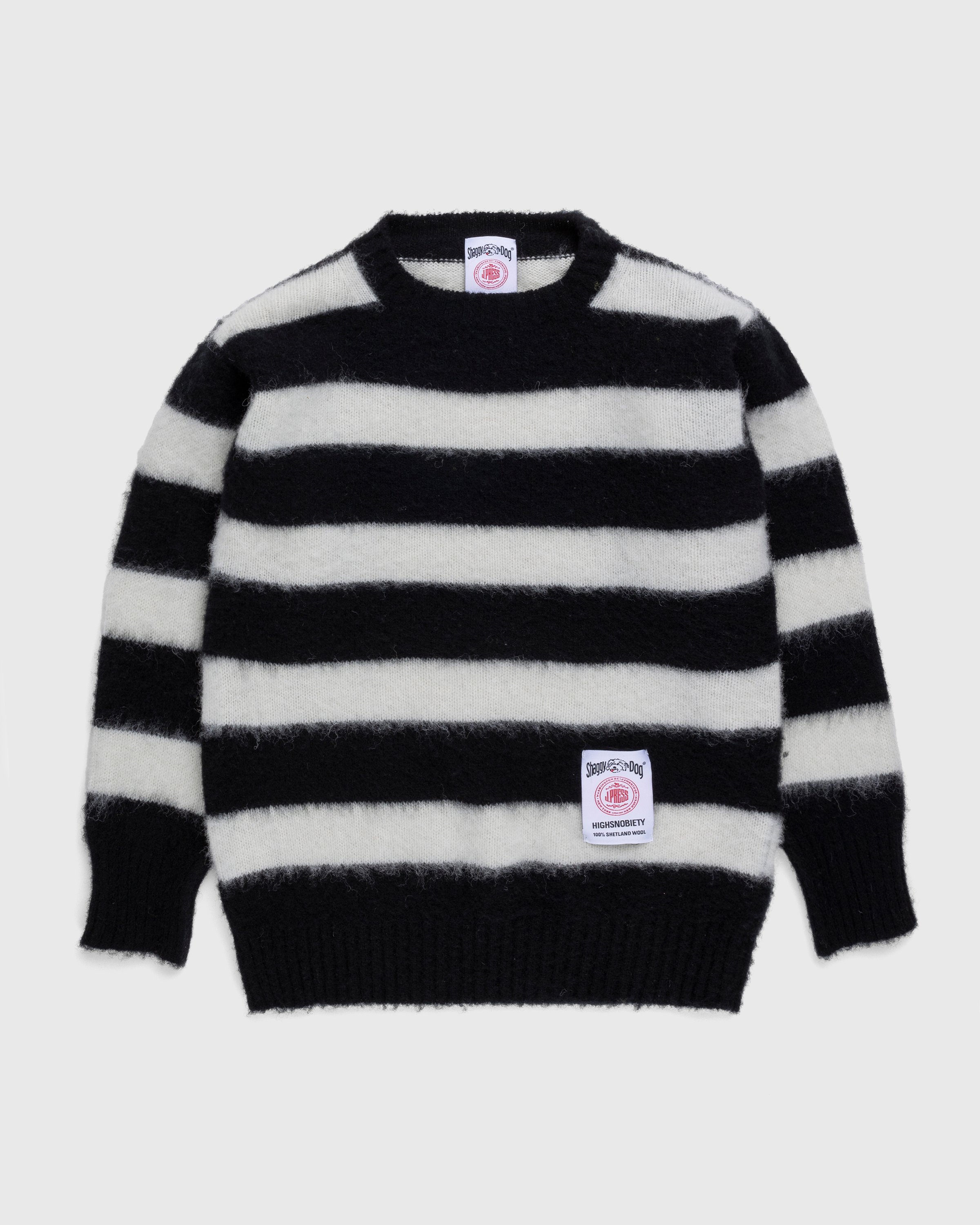 J. Press x Highsnobiety - Shaggy Dog Stripe Sweater Black/Cream - Clothing - Multi - Image 1