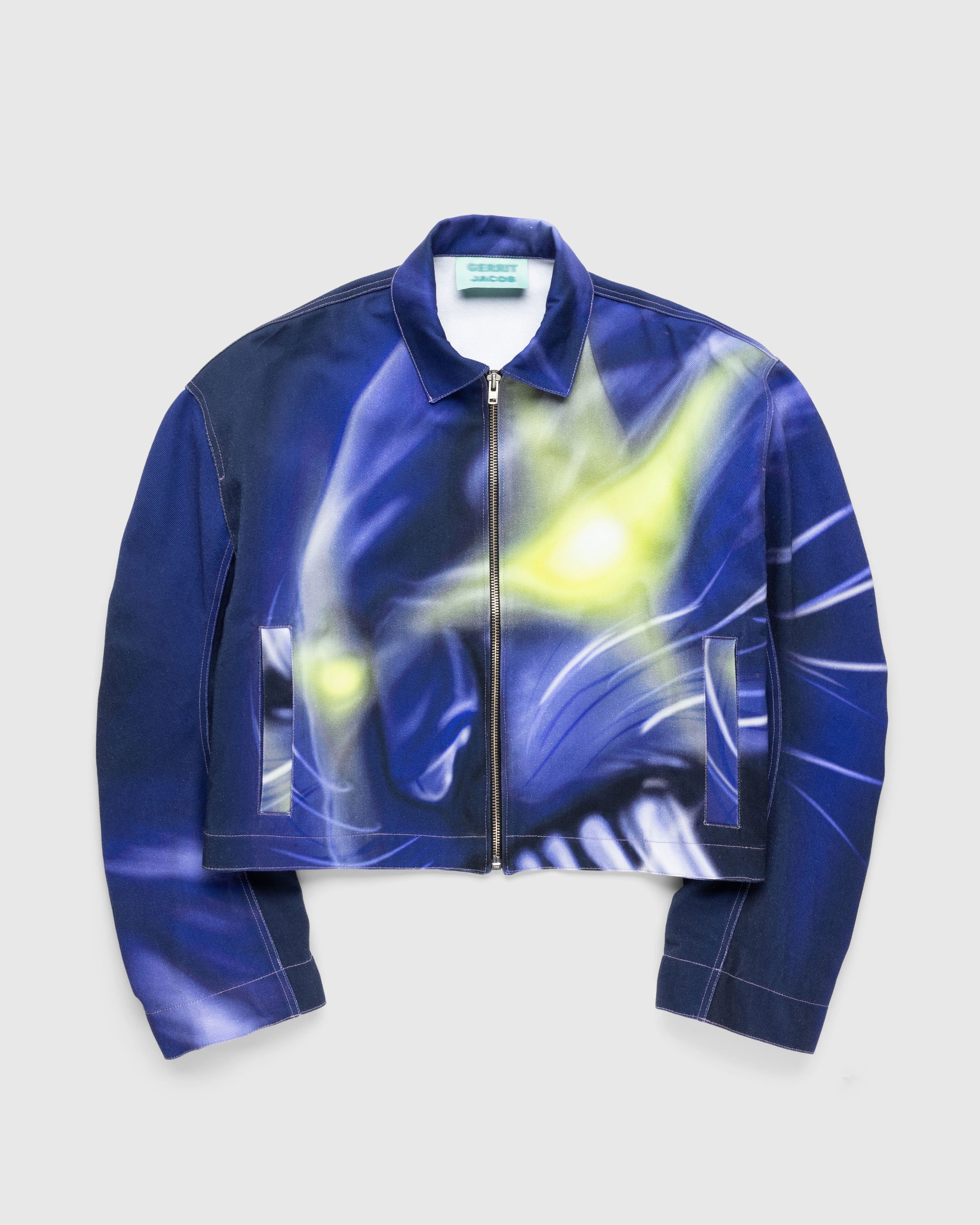 Gerrit Jacob - Printed Denim Jacket Blue - Clothing - Blue - Image 1