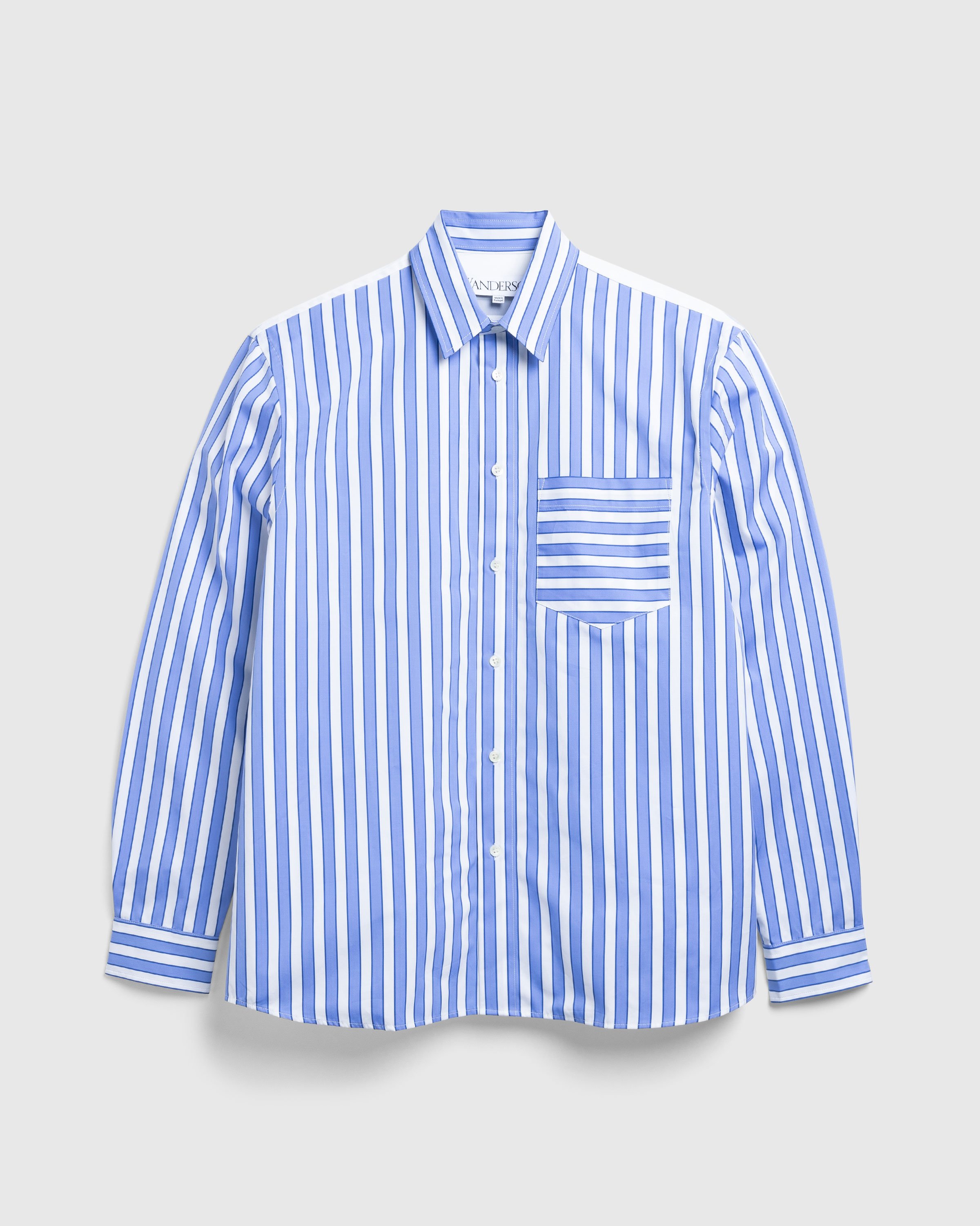 J.W. Anderson - CLASSIC FIT PATCHWORK SHIRT - Clothing - Blue - Image 1