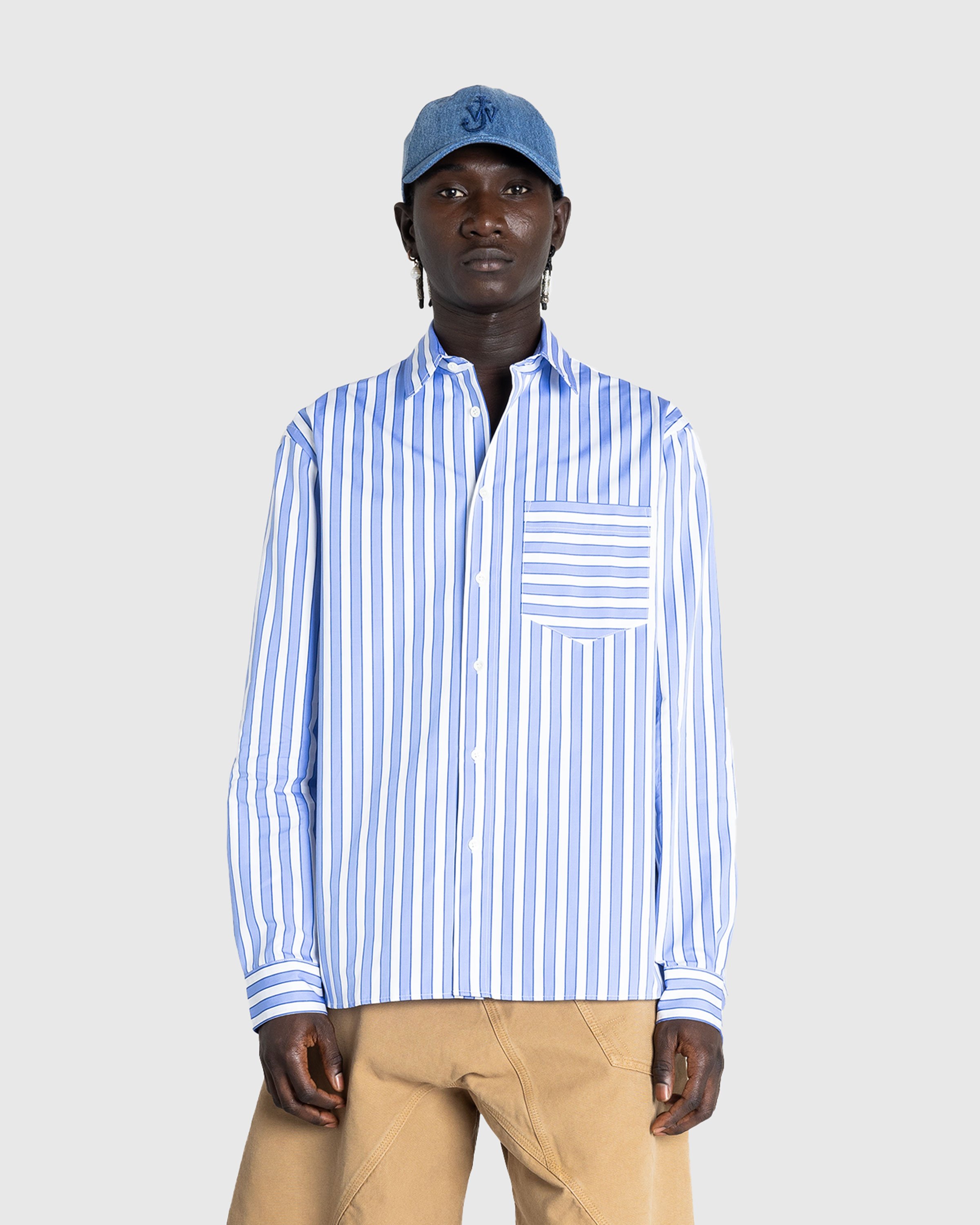 J.W. Anderson - CLASSIC FIT PATCHWORK SHIRT - Clothing - Blue - Image 2