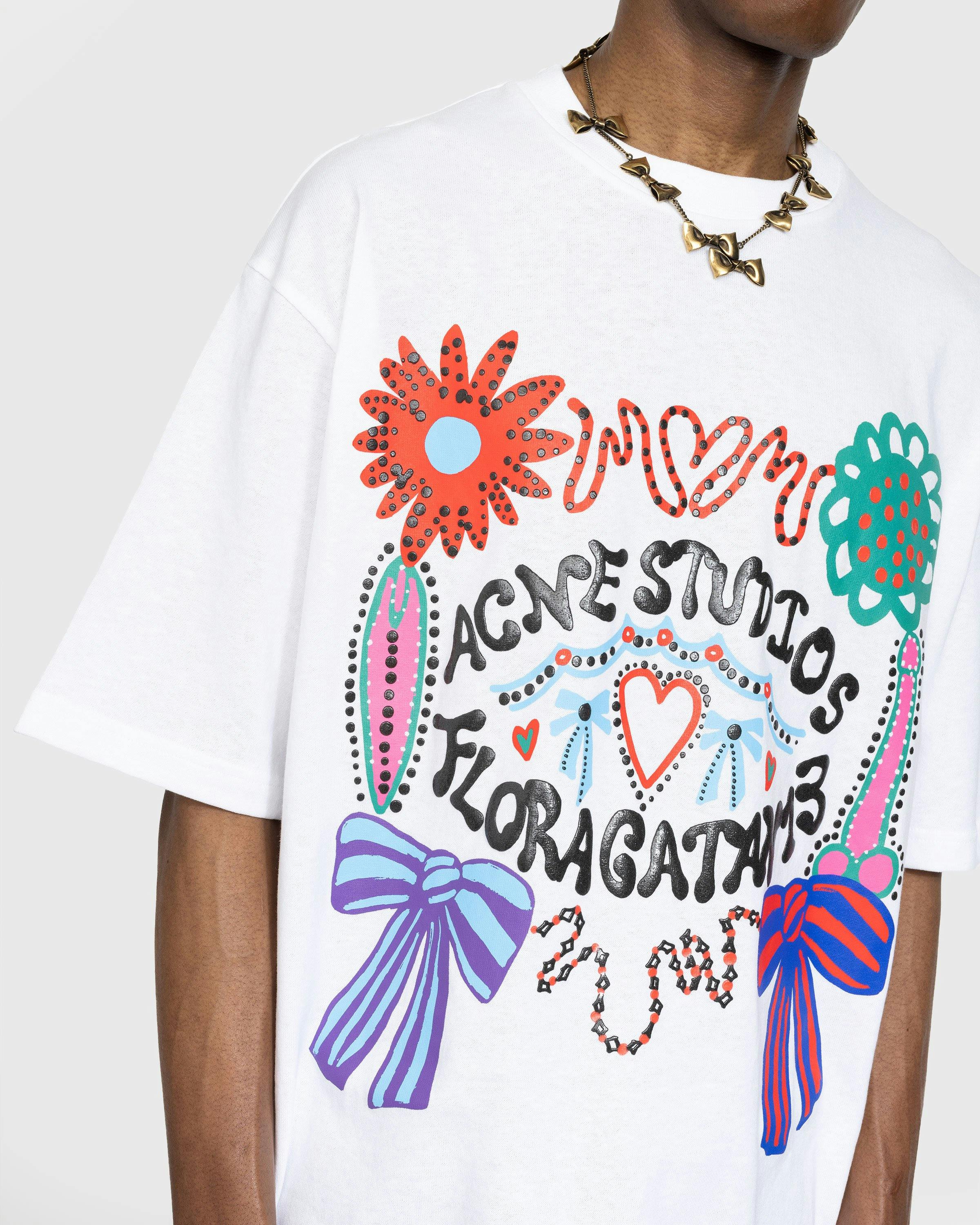 Acne Studios - Floragatan 13 Screenprint T-Shirt White - Clothing - White - Image 5