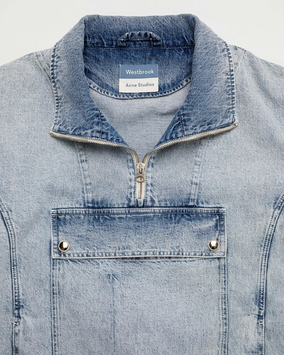 Acne Studios - Half-Zip Denim Anorak Washed Light Blue - Clothing - Blue - Image 3