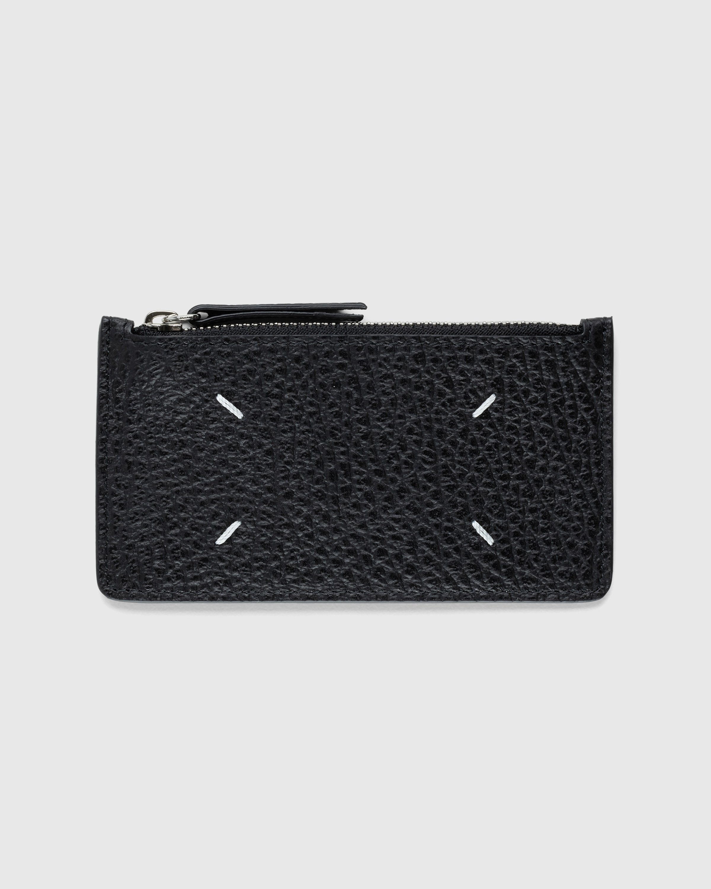 Maison Margiela - Zip Leather Card Holder Black - Accessories - Black - Image 1