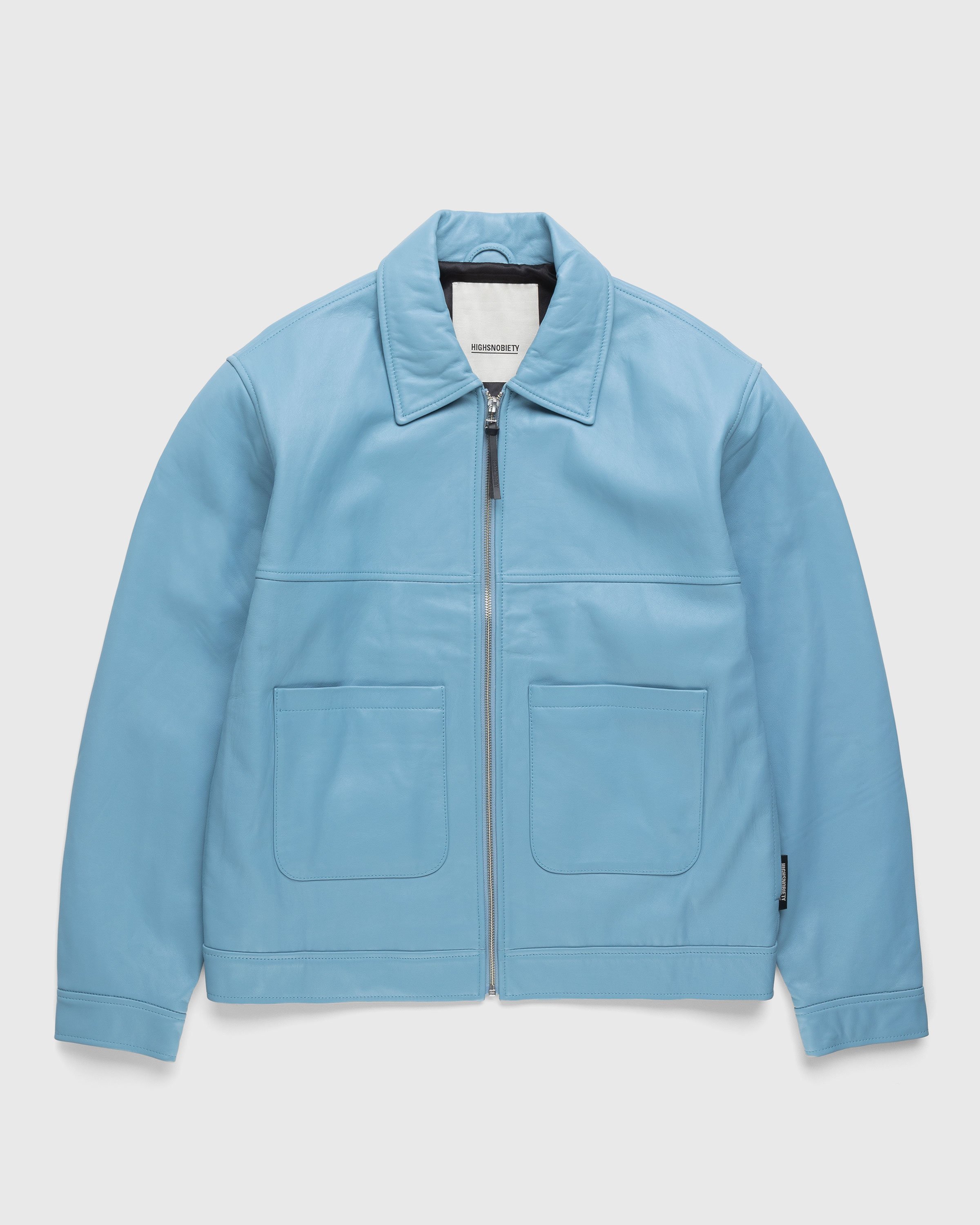 Highsnobiety - Leather Jacket Baby Blue - Clothing - Blue - Image 1