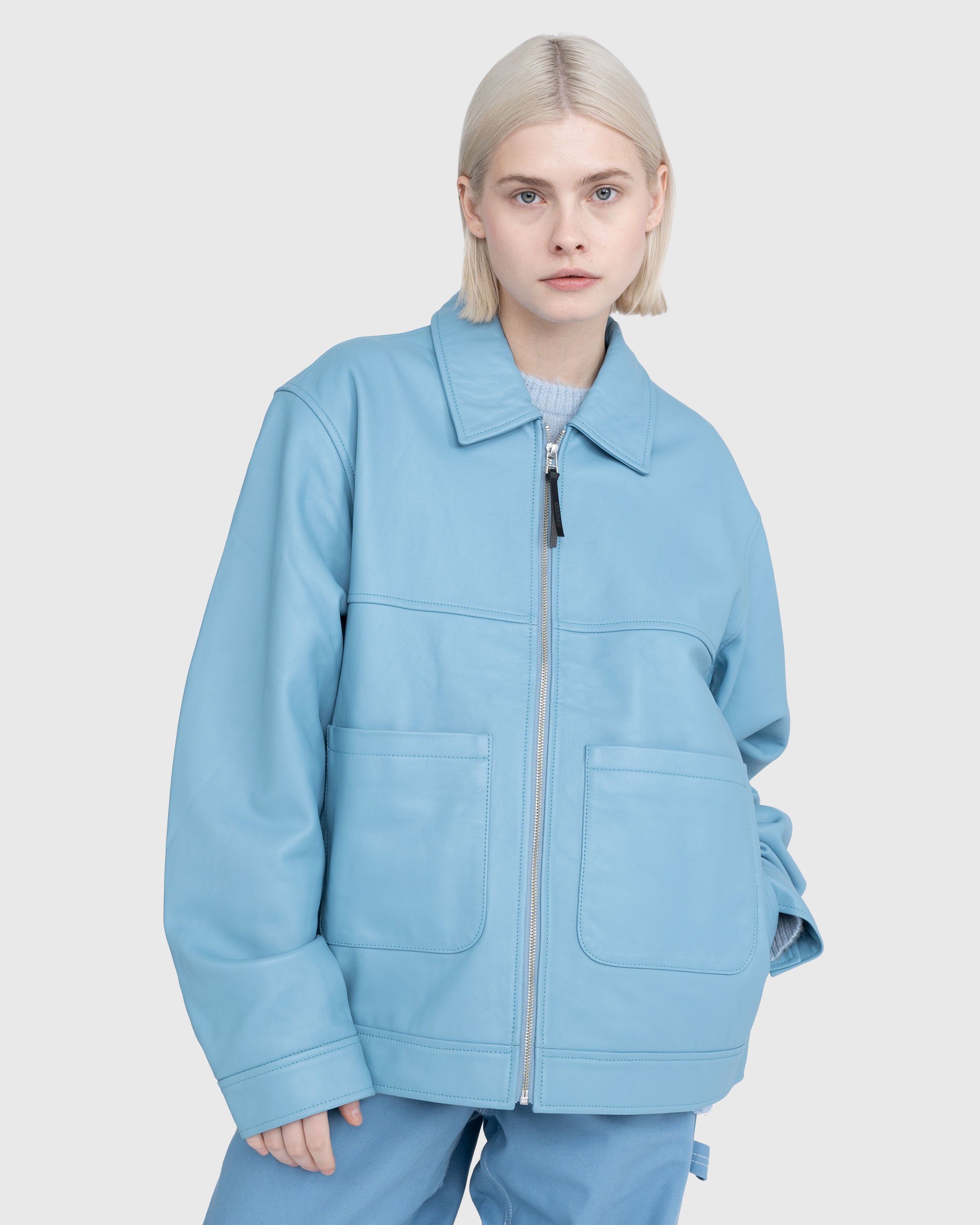 Highsnobiety - Leather Jacket Baby Blue - Clothing - Blue - Image 11