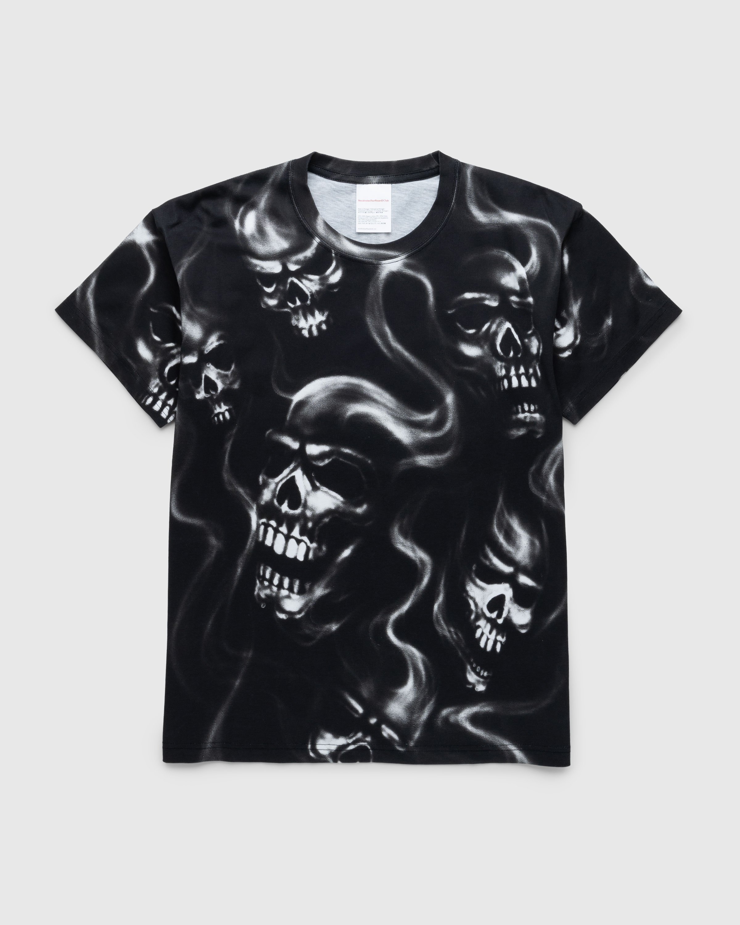 Stockholm Surfboard Club - Alko Airbrush Skull T-Shirt Black - Clothing - Black - Image 1