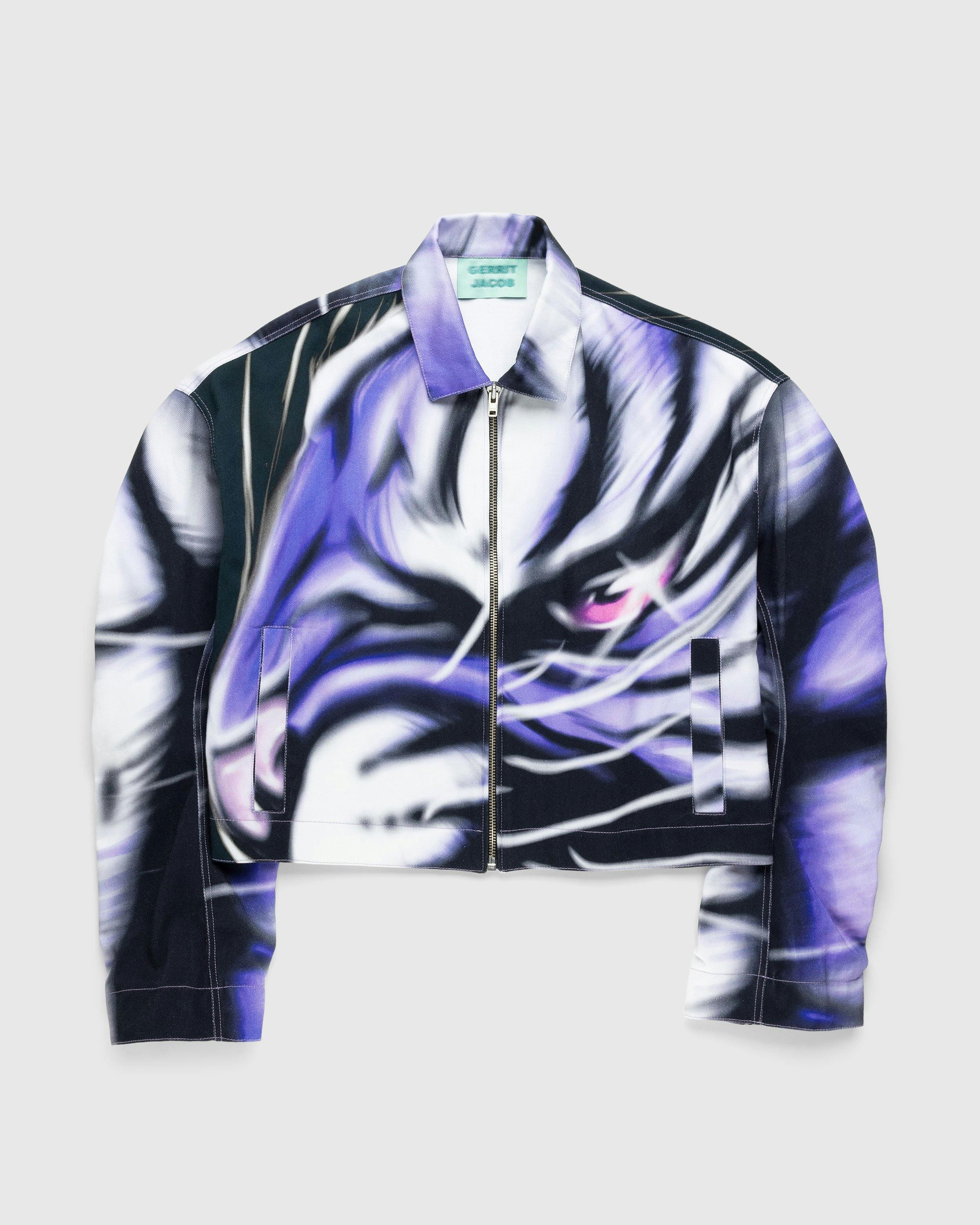 Gerrit Jacob - Printed Denim Jacket Purple - Clothing - Purple - Image 1