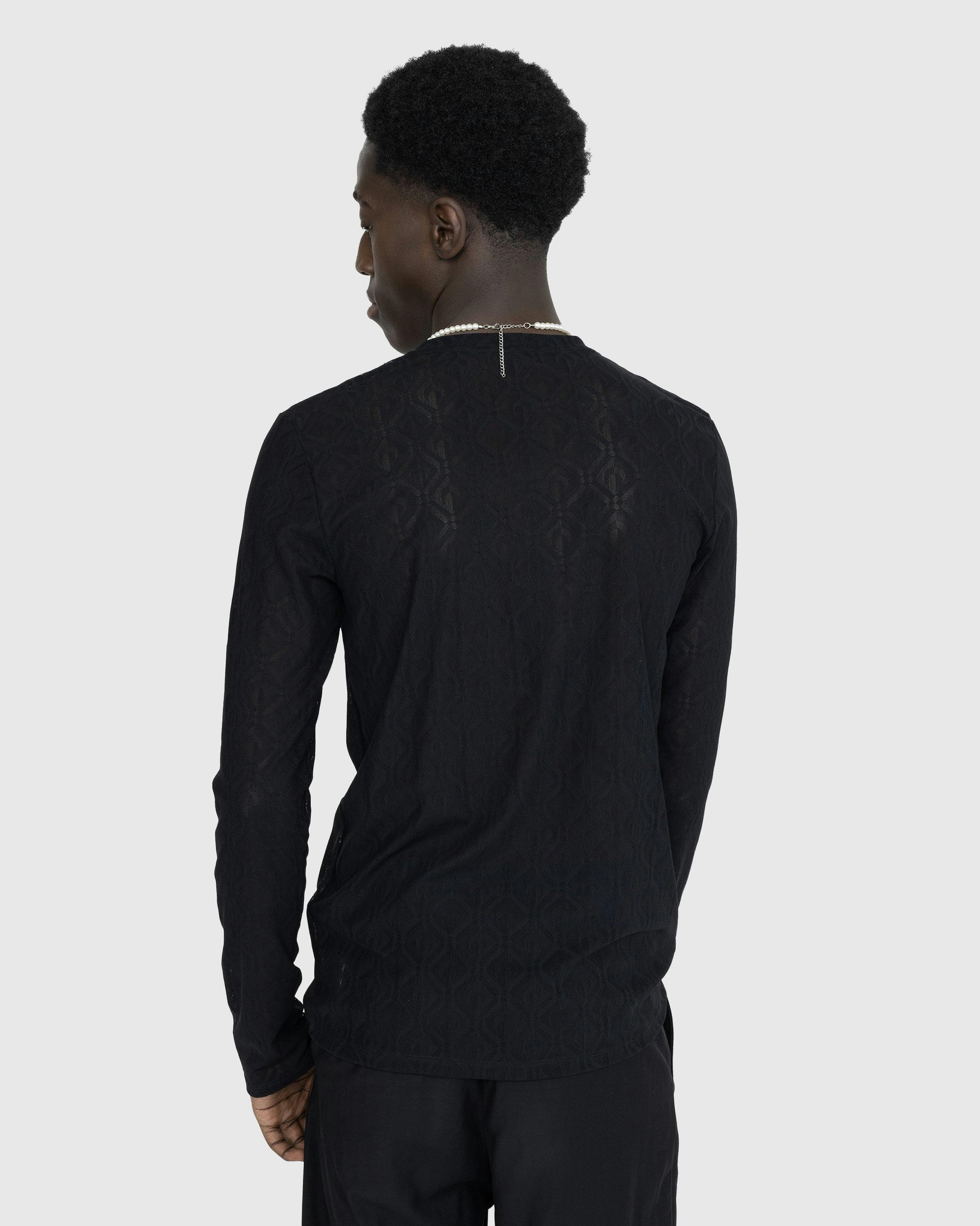 Marine Serre - Moon Diamant Mesh Jacquard Longsleeve Top Black - Clothing - Black - Image 3