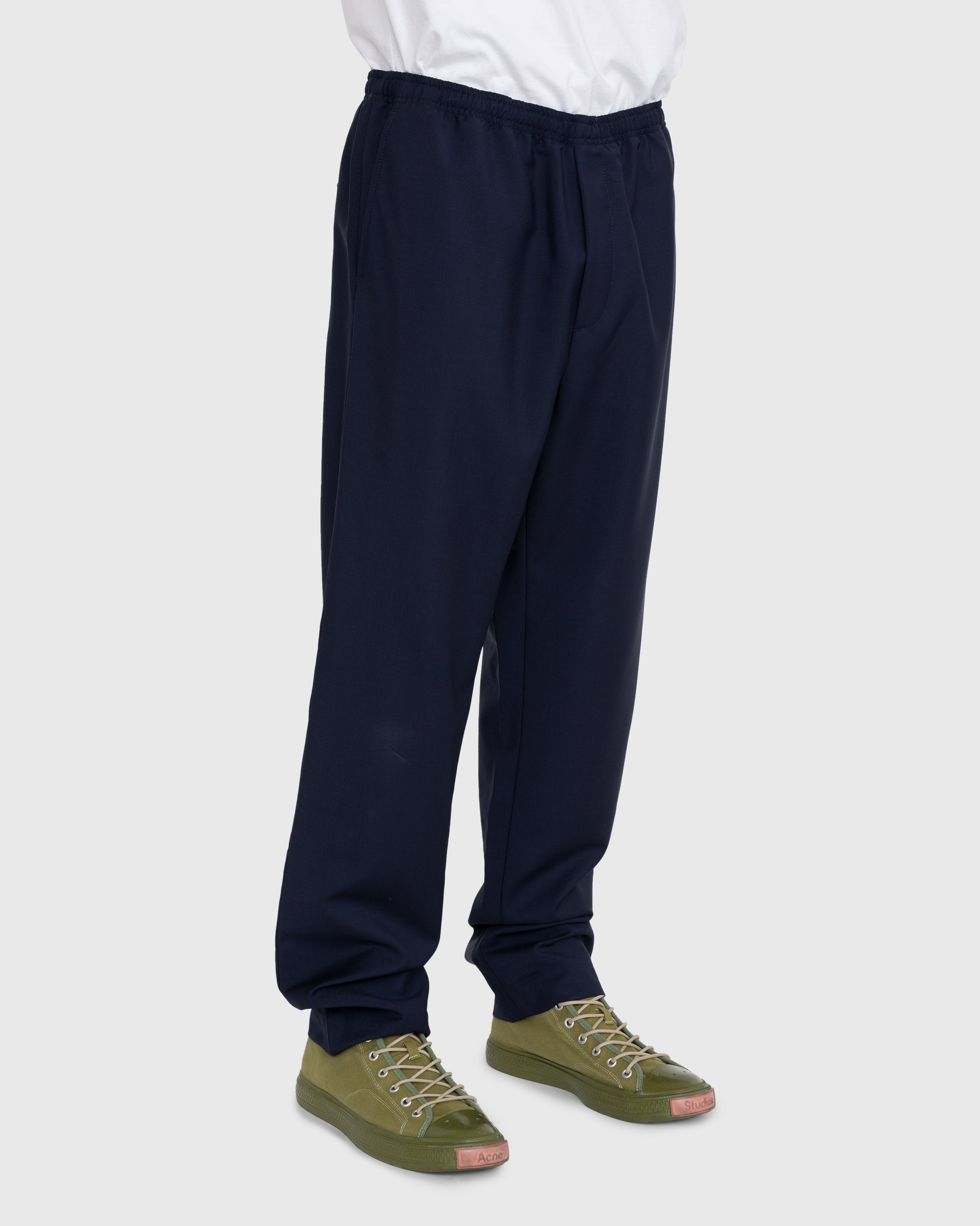Acne Studios - Loose Fit Drawstring Trousers Blue - Clothing - Grey - Image 3