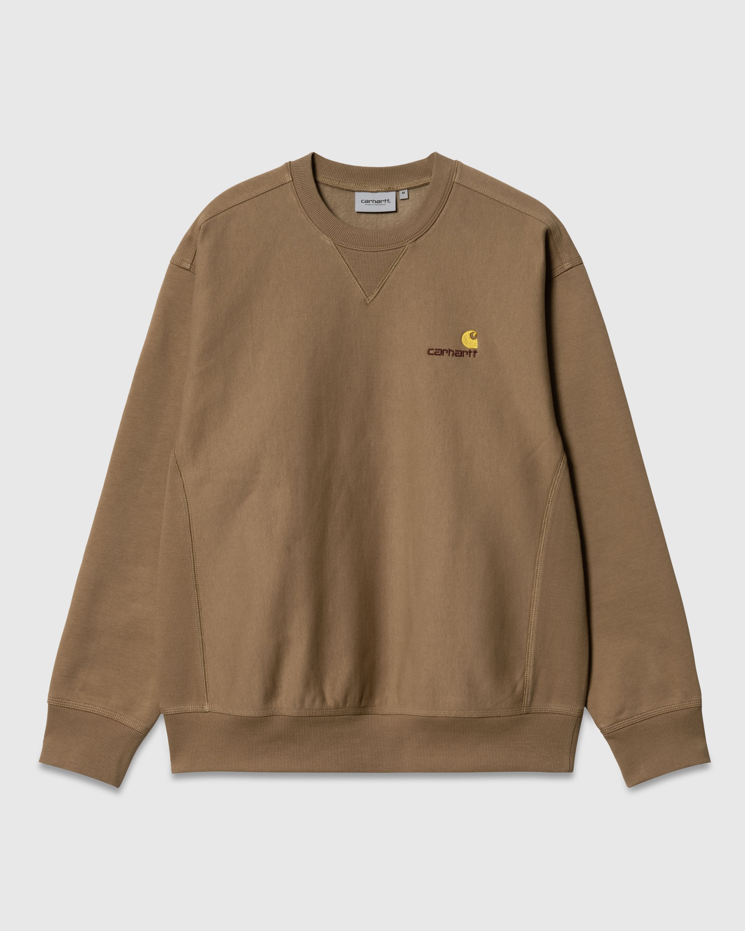 Carhartt WIP - American Script Sweatshirt Buffalo - Clothing - Brown - Image 1