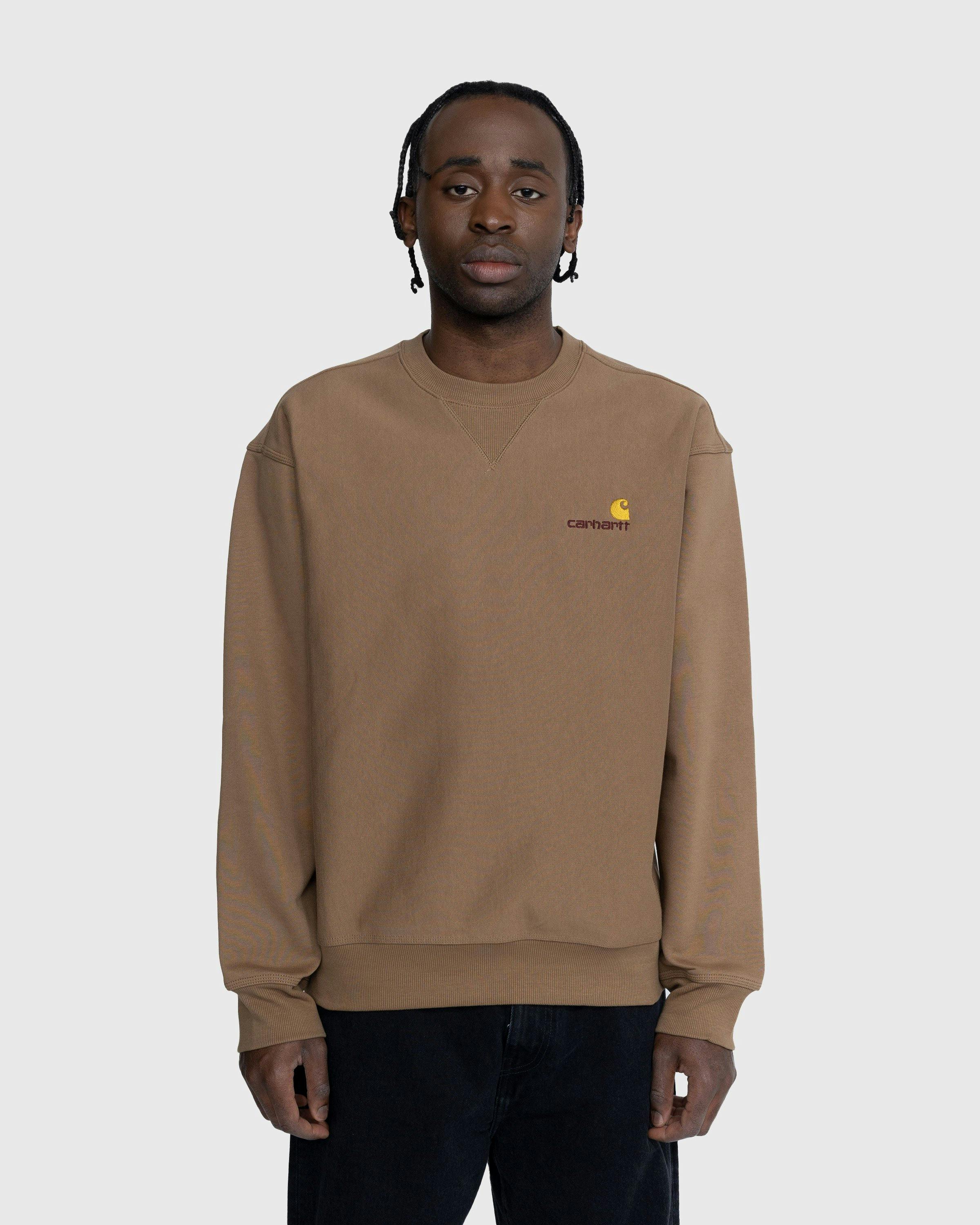 Carhartt WIP - American Script Sweatshirt Buffalo - Clothing - Brown - Image 2