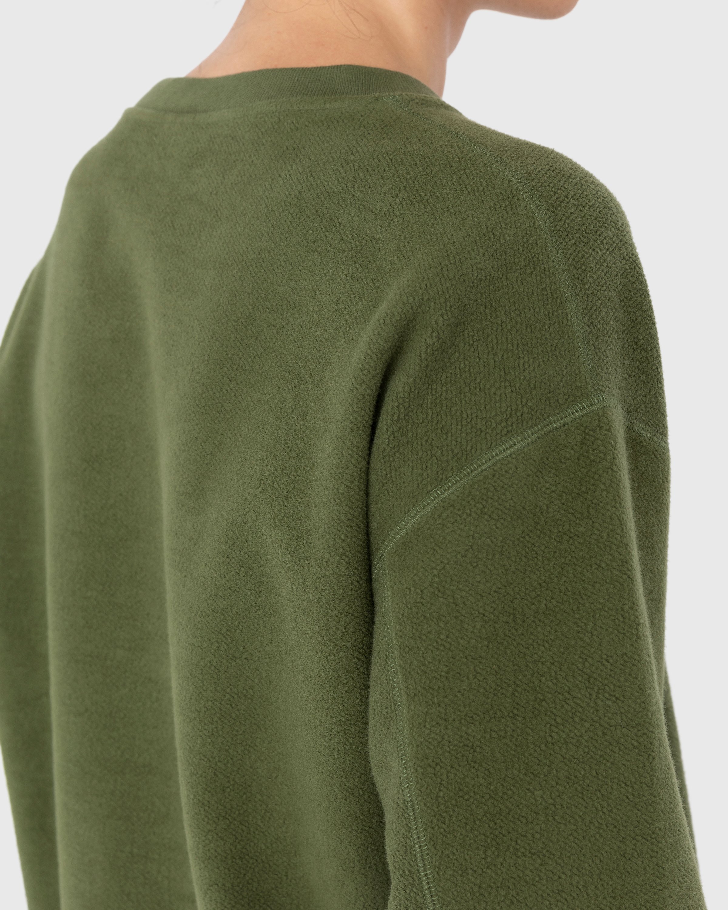 Highsnobiety - Script Logo Reverse Fleece Crew Green - Clothing - Green - Image 6
