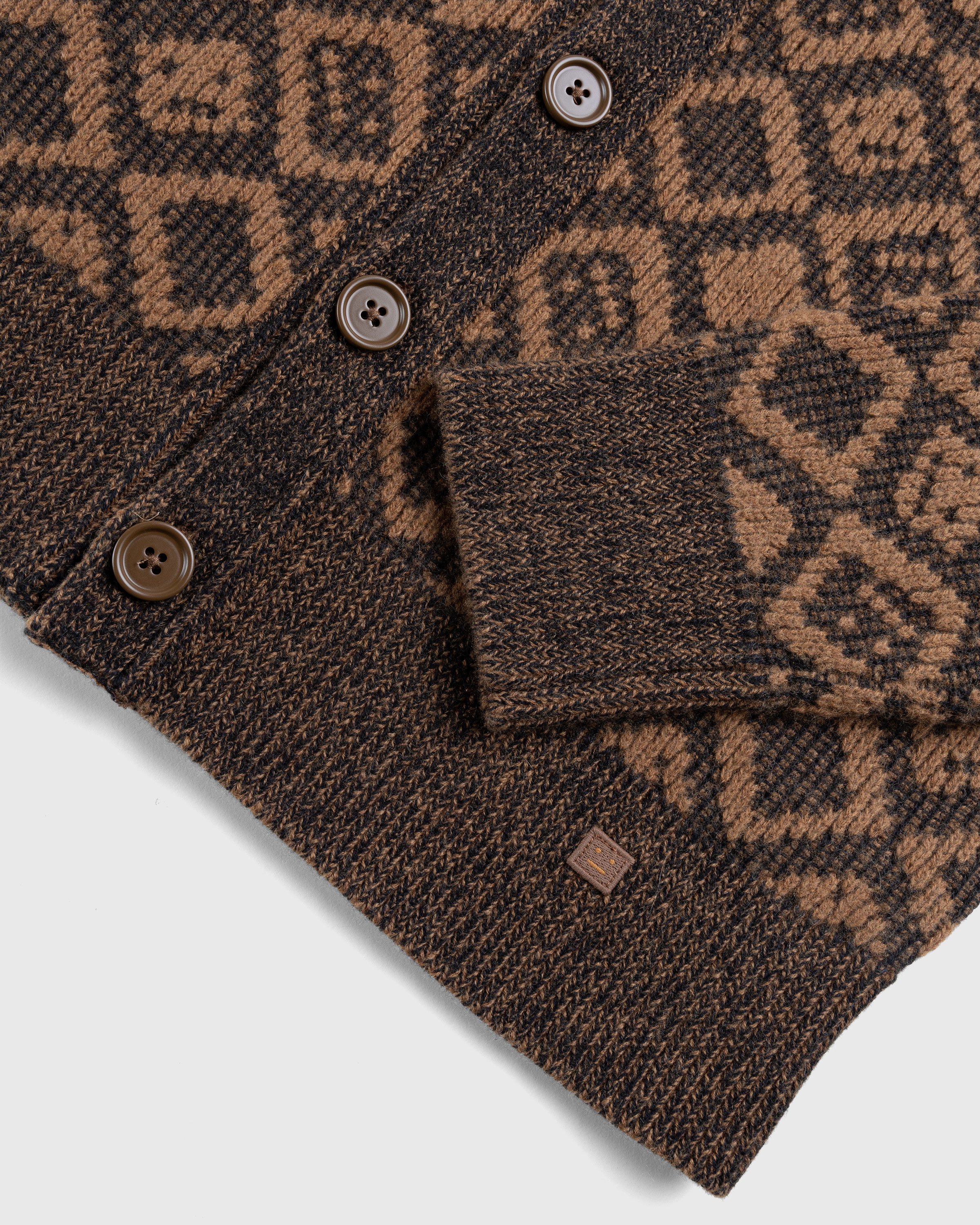 Acne Studios - face Tiles Cardigan Toffee Brown - Clothing - Brown - Image 6