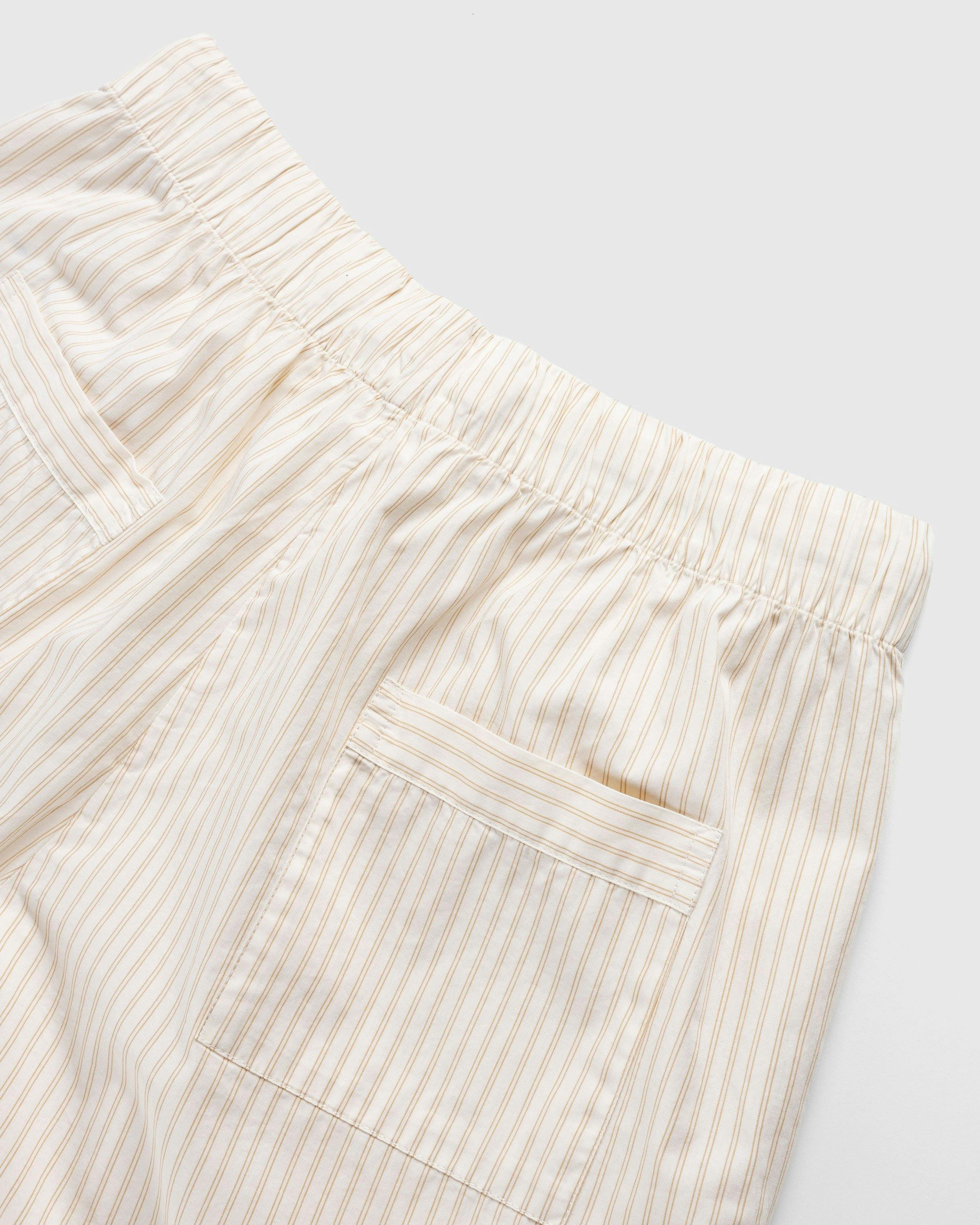 Birkenstock x Tekla - Poplin Pyjama Shorts Wheat Stripes - Clothing - Beige - Image 7