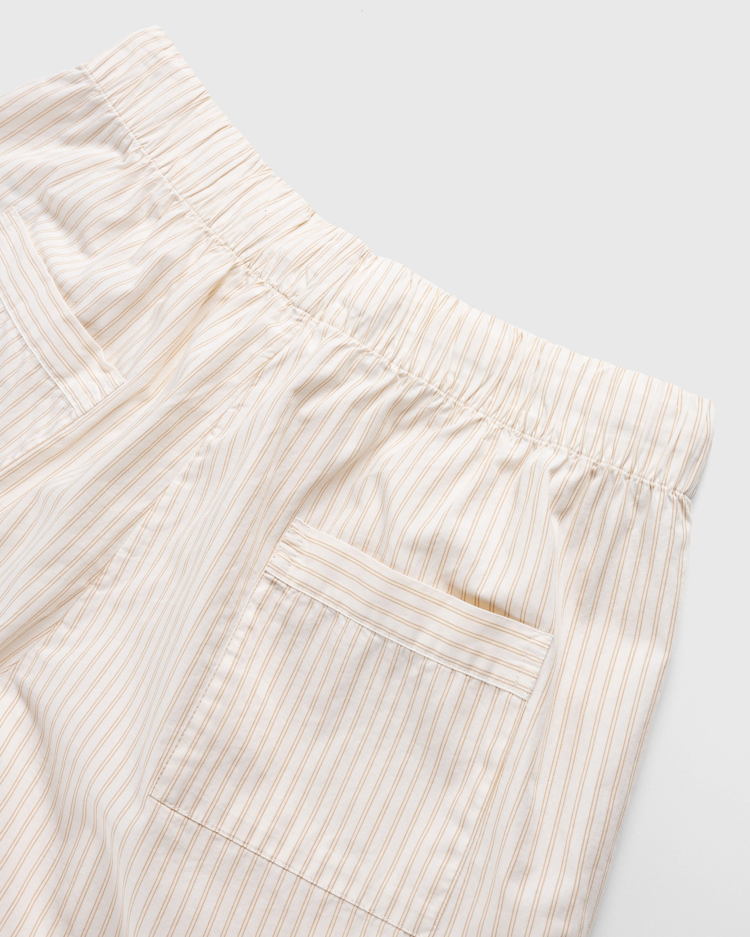 Birkenstock x Tekla - Poplin Pyjama Shorts Wheat Stripes - Clothing - Beige - Image 7