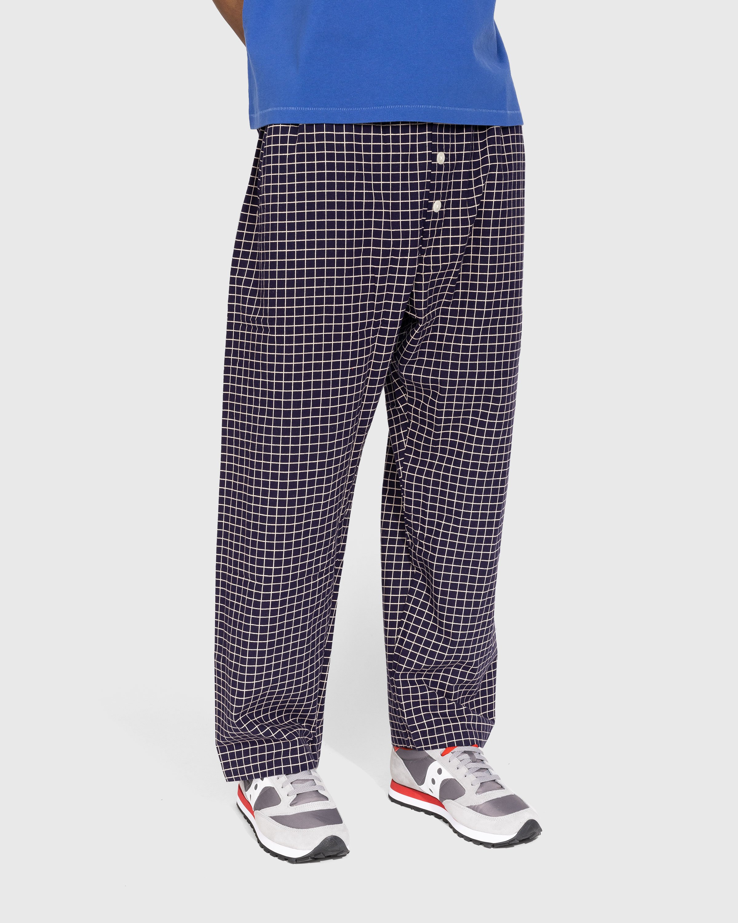 Bode - Midnight Grid Pajama Pant - Clothing - Blue - Image 4