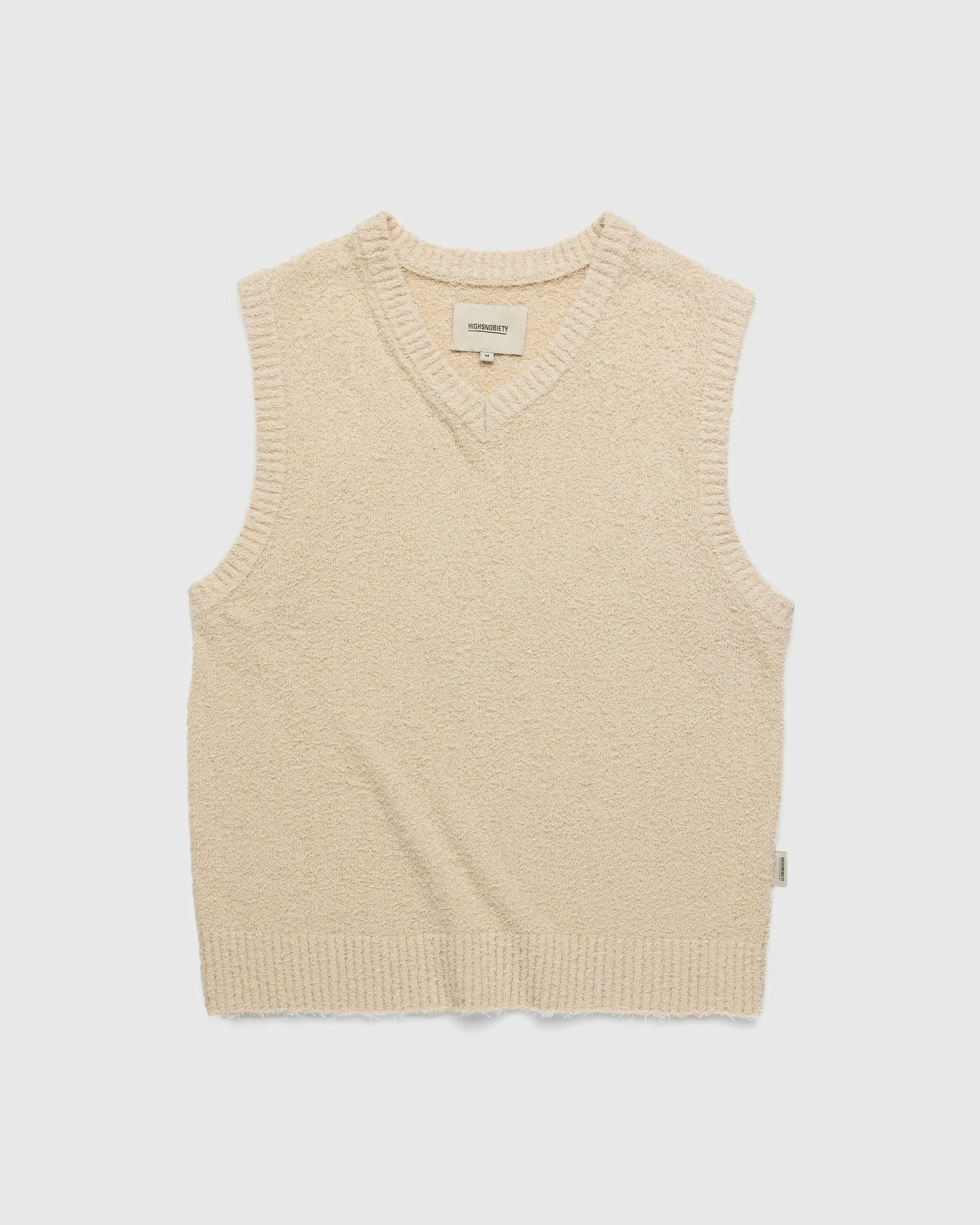 Highsnobiety - V-Neck Sweater Vest Beige - Clothing - Beige - Image 1