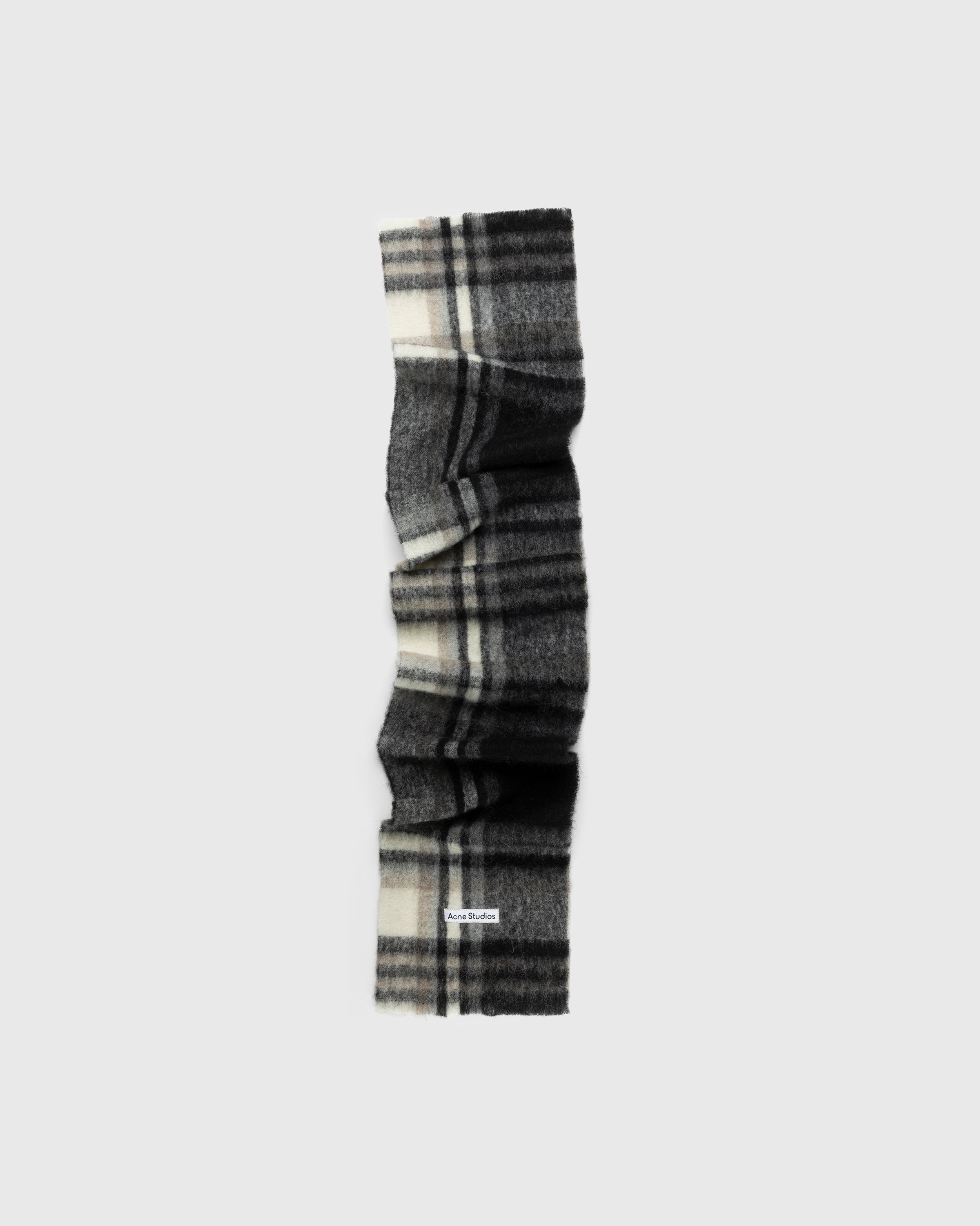 Acne Studios - Checked Mohair Scarf Grey - Accessories - Black - Image 1