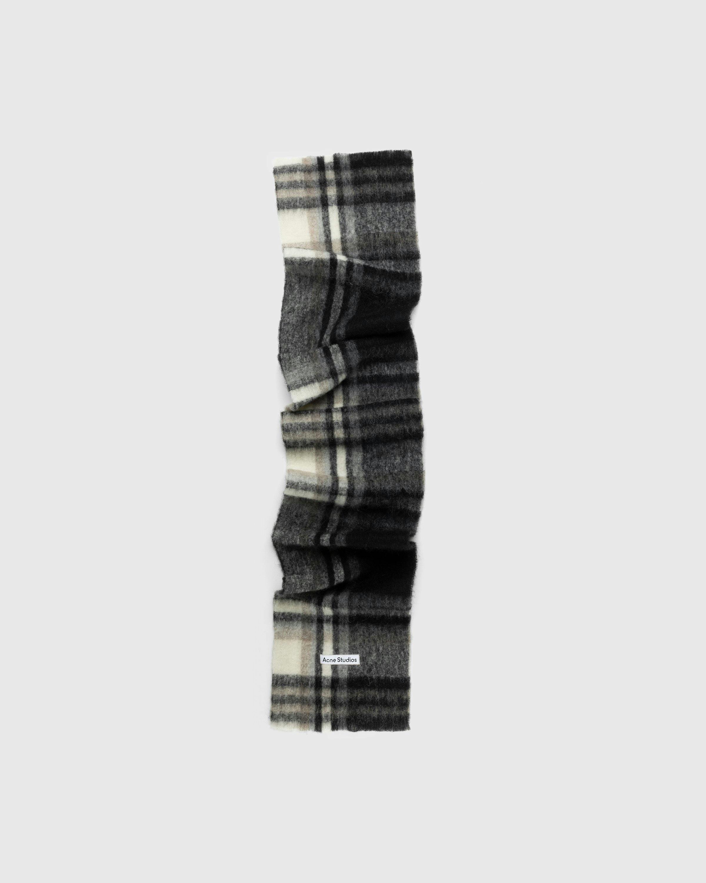 小物 Acne Studios MOHAIR CHECKED SCARF Acne Studios Mohair Checked Scarf - Taupe / Green / Black