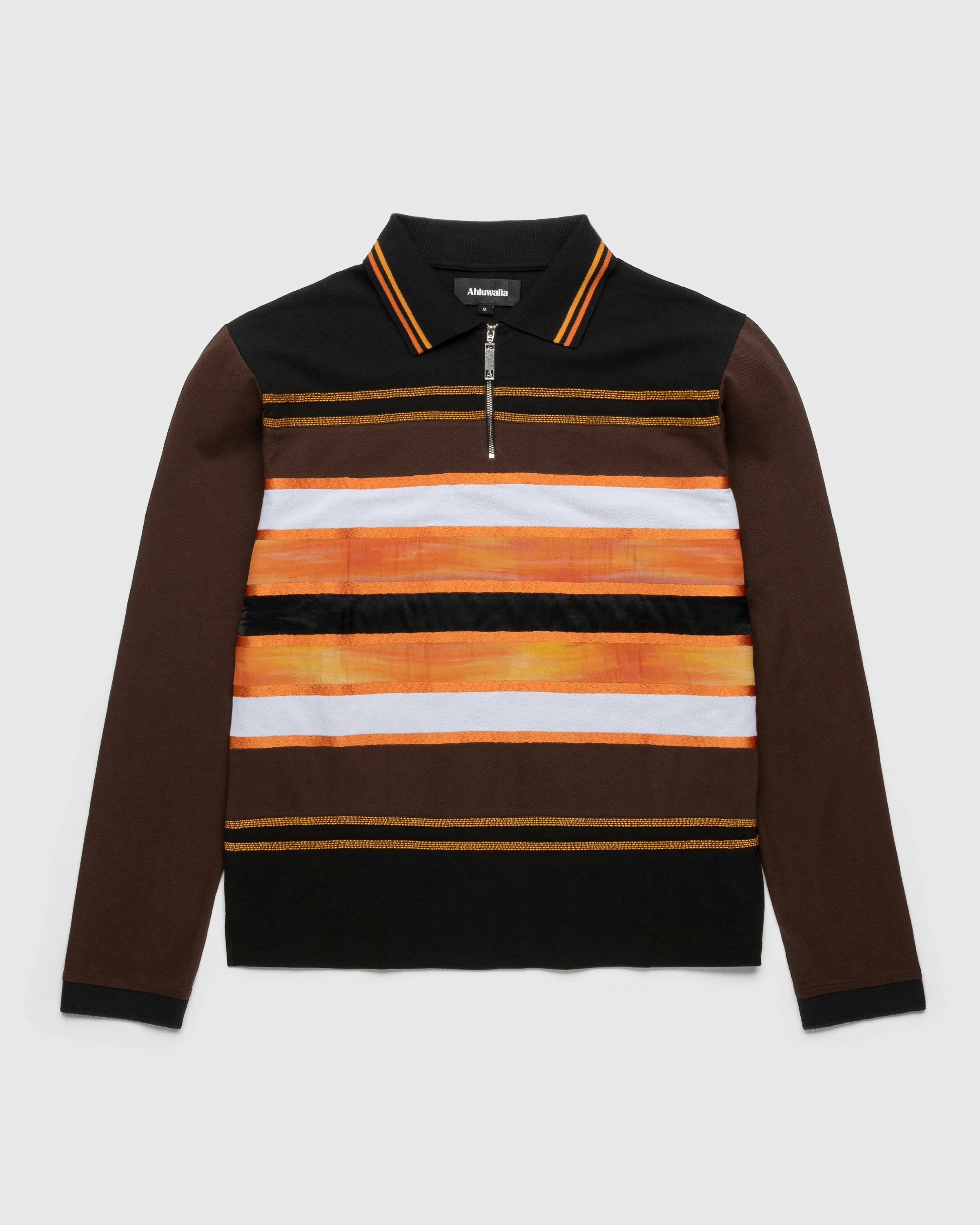 Ahluwalia - Mae Long-Sleeve Polo Brown - Clothing - Brown - Image 1