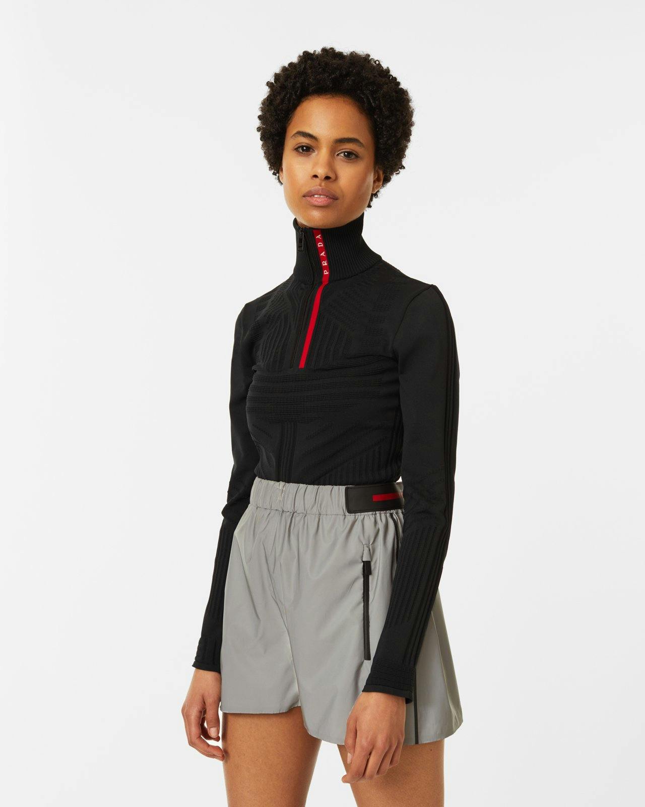 Prada - Knitted Nylon Top - Clothing - Black - Image 2