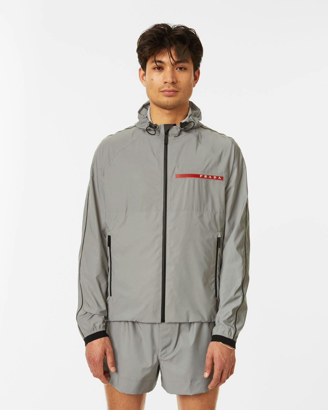 Prada Reflective Zip Jacket Grey Highsnobiety Shop