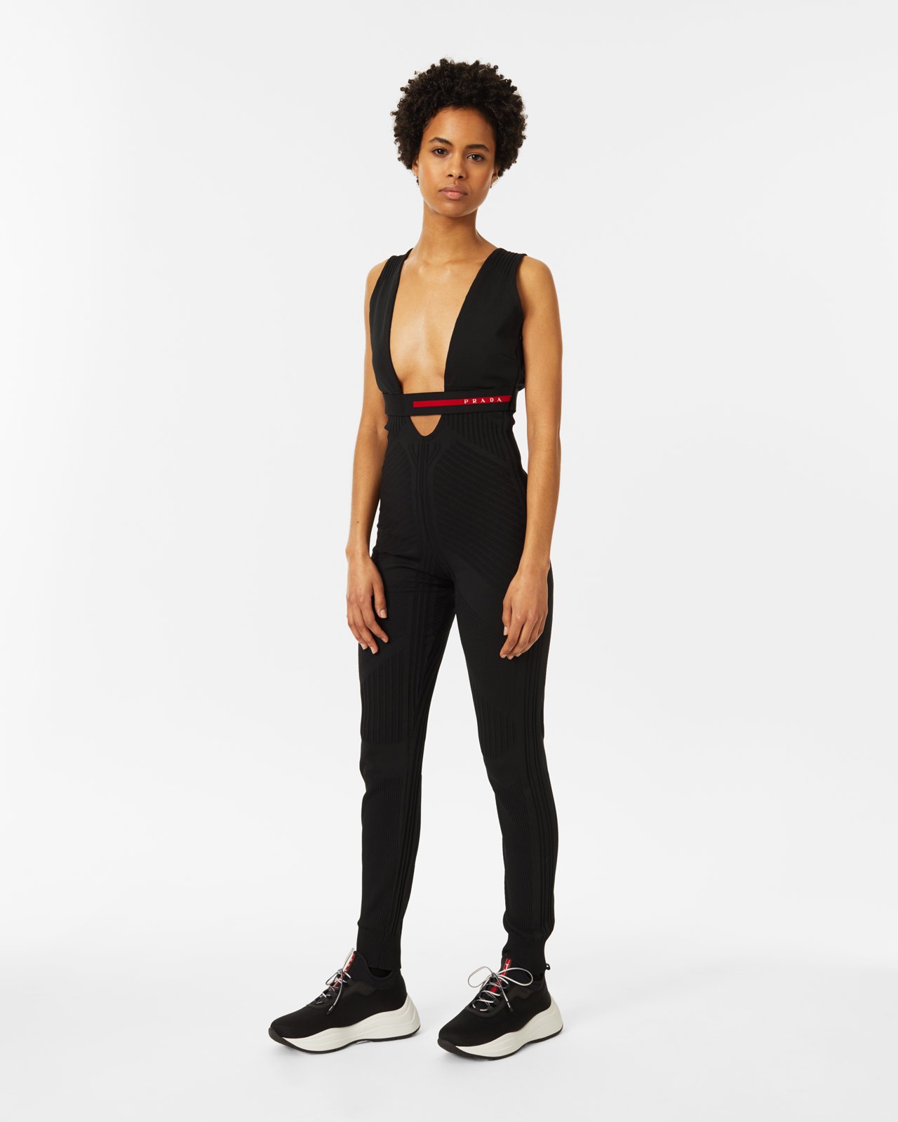 Prada - Knitted Nylon Jumpsuit - Clothing - Black - Image 4